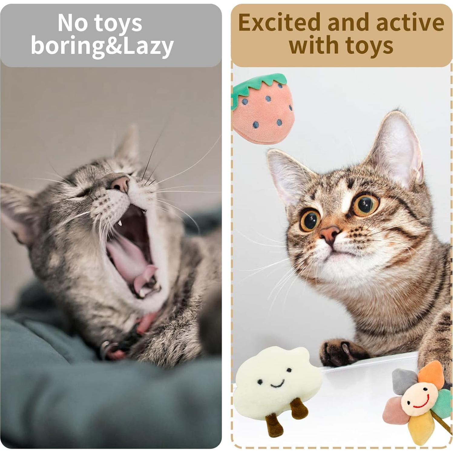 Juguetes para Gatos CKFPS con Catnip - 3 Piezas de Felpa