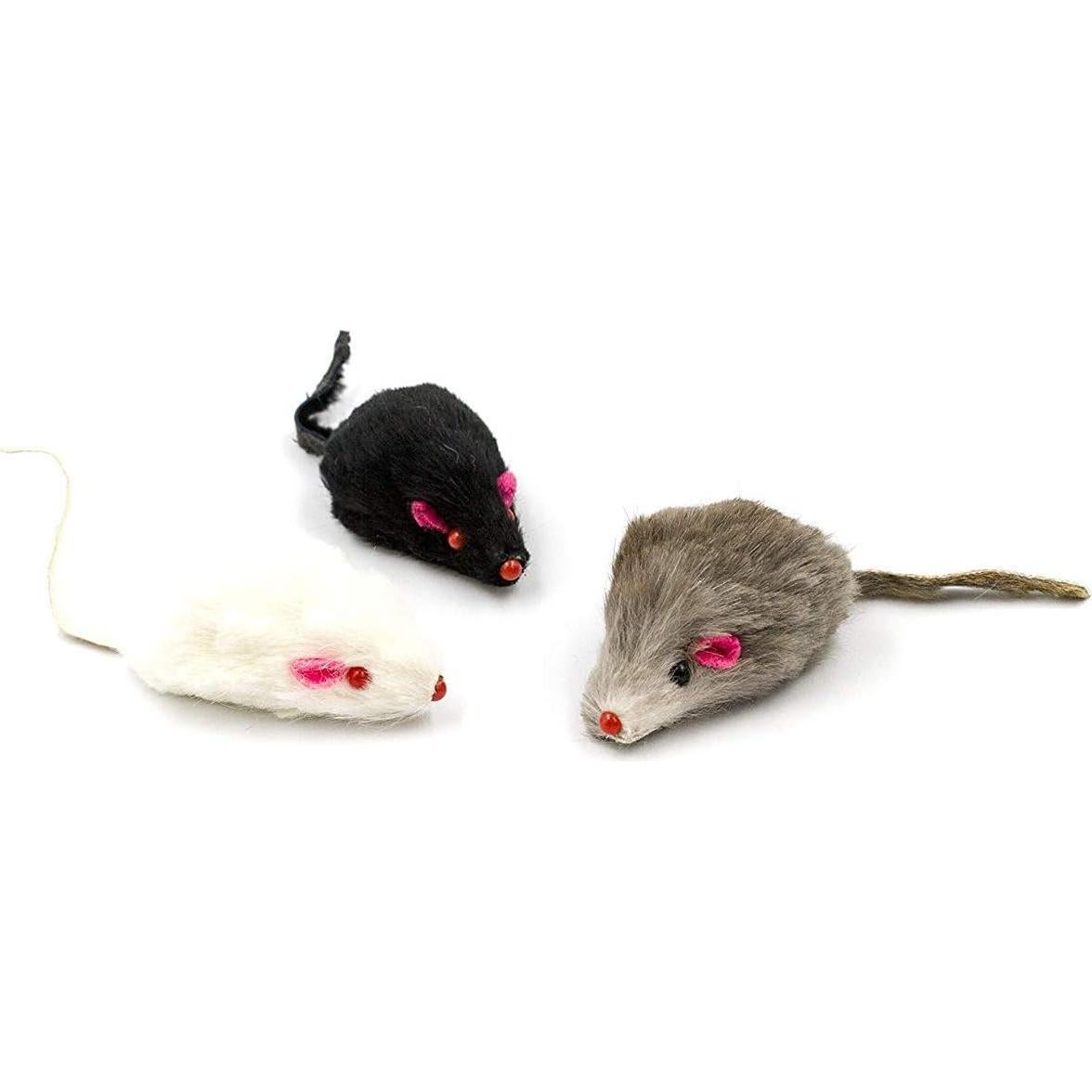 20 Ratones Peludos para Gato Axel Pets - Piel de Conejo Real