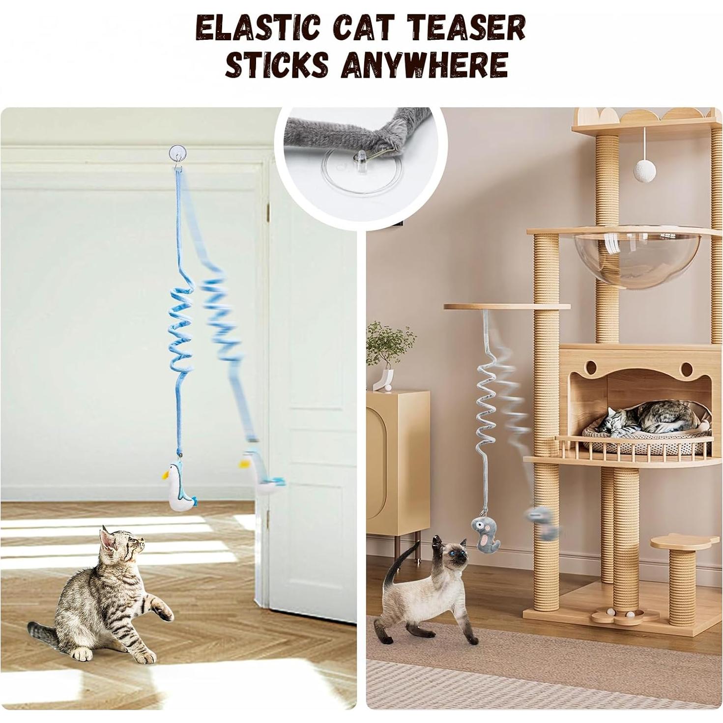 Juguetes colgantes para gatos Omawrf - 6 piezas con hierba gatera