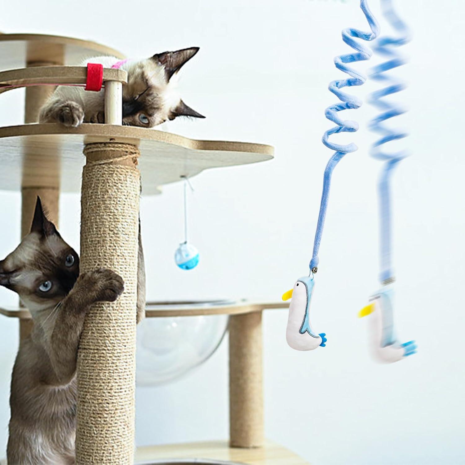 Juguetes colgantes para gatos Omawrf - 6 piezas con hierba gatera