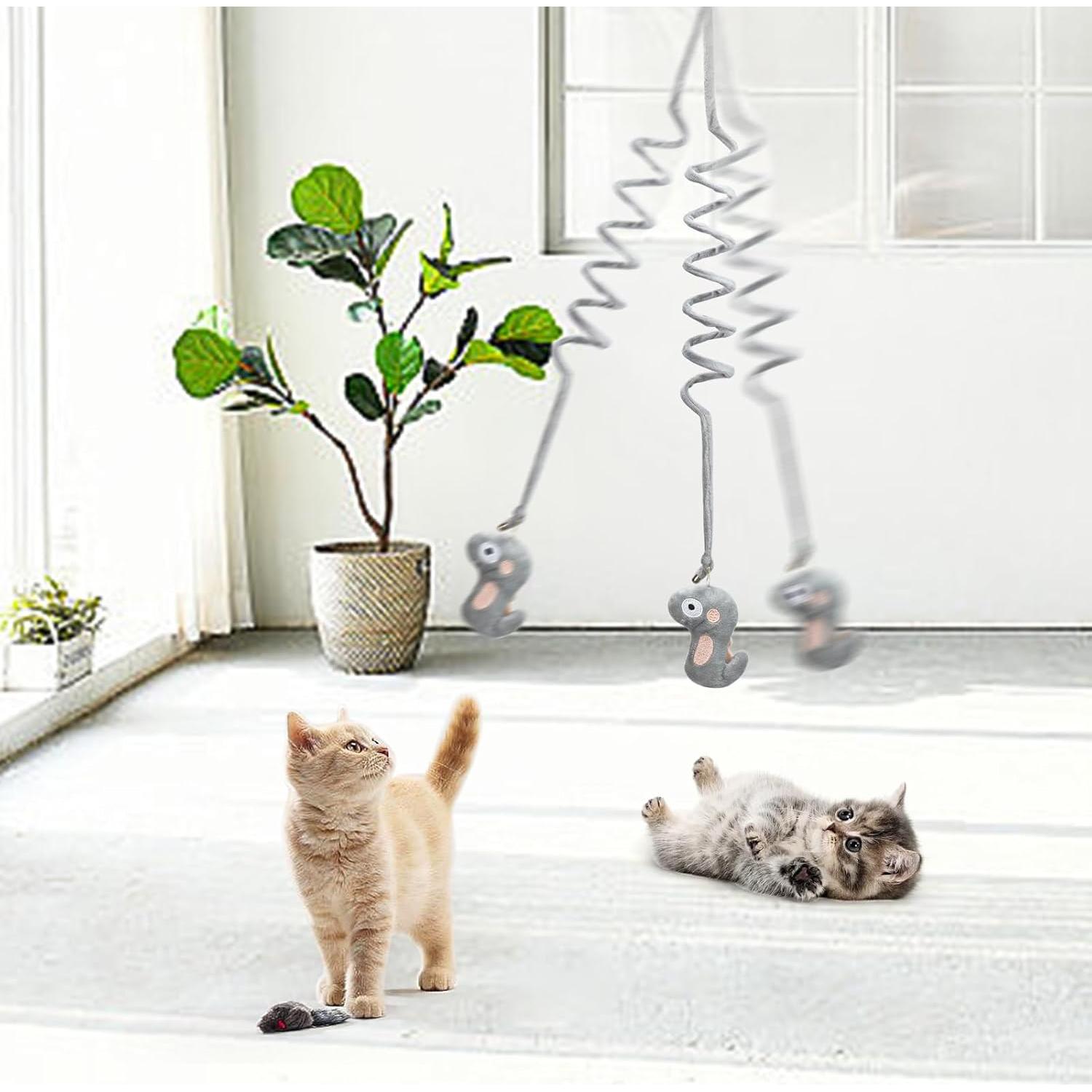 Juguetes colgantes para gatos Omawrf - 6 piezas con hierba gatera