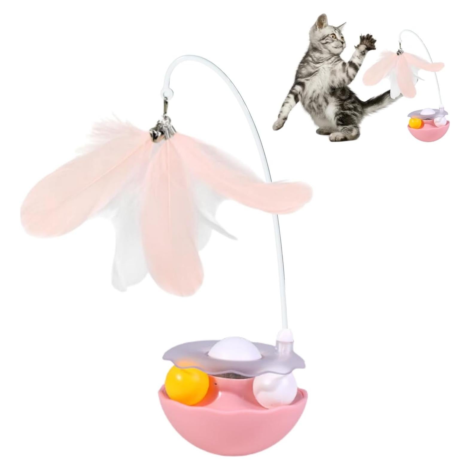 Juguete Interactivo para Gatos YallMiaul con Plumas y Hierba Gatera