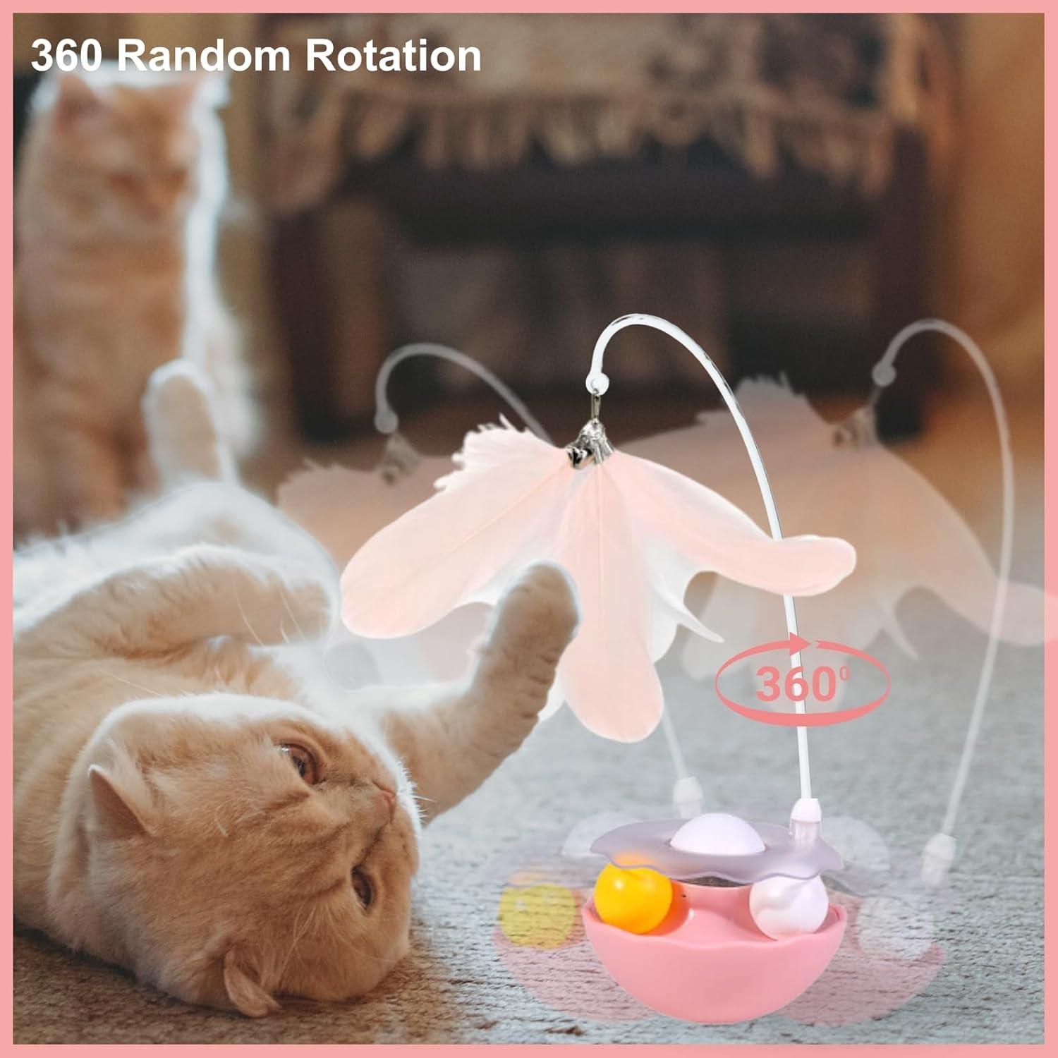 Juguete Interactivo para Gatos YallMiaul con Plumas y Hierba Gatera