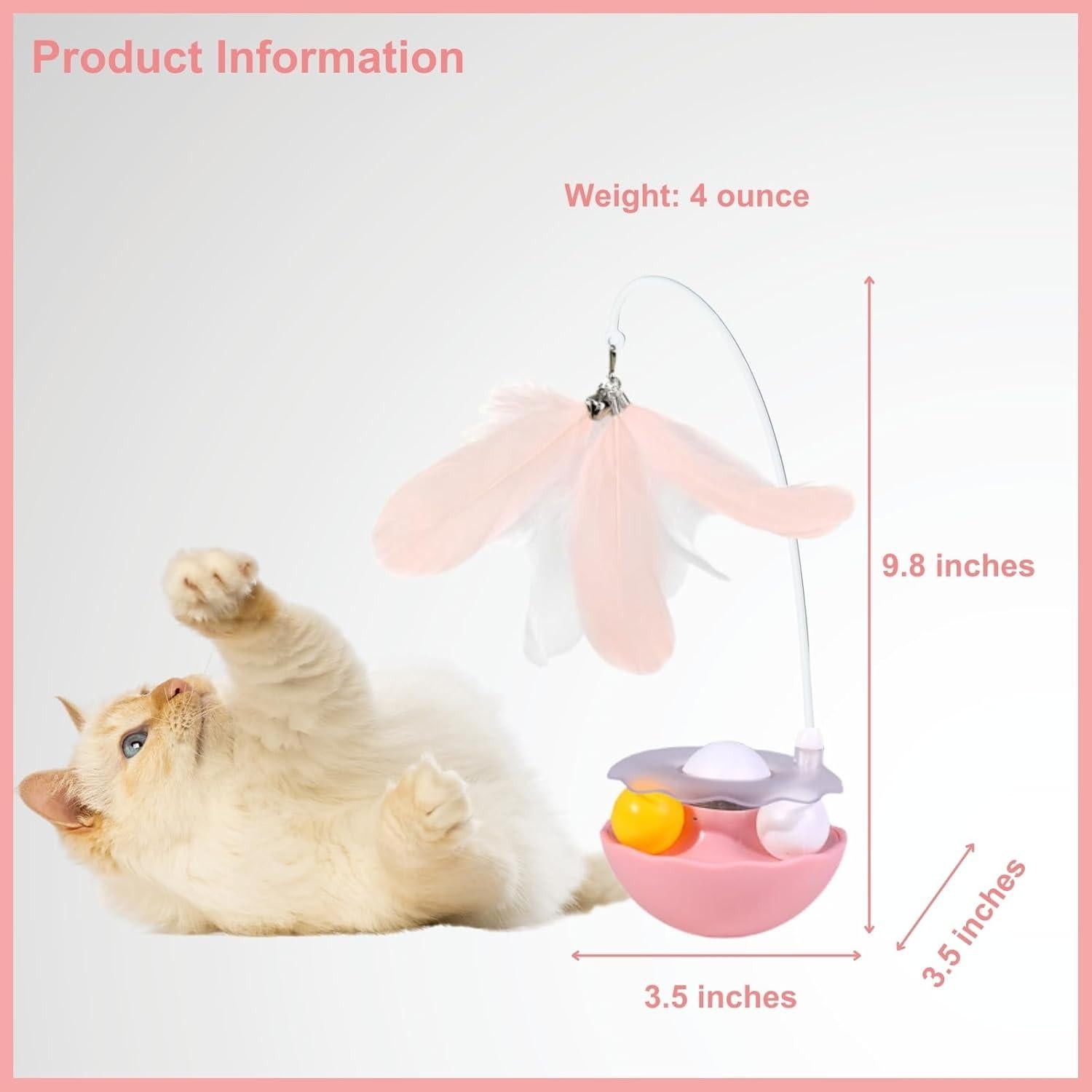 Juguete Interactivo para Gatos YallMiaul con Plumas y Hierba Gatera