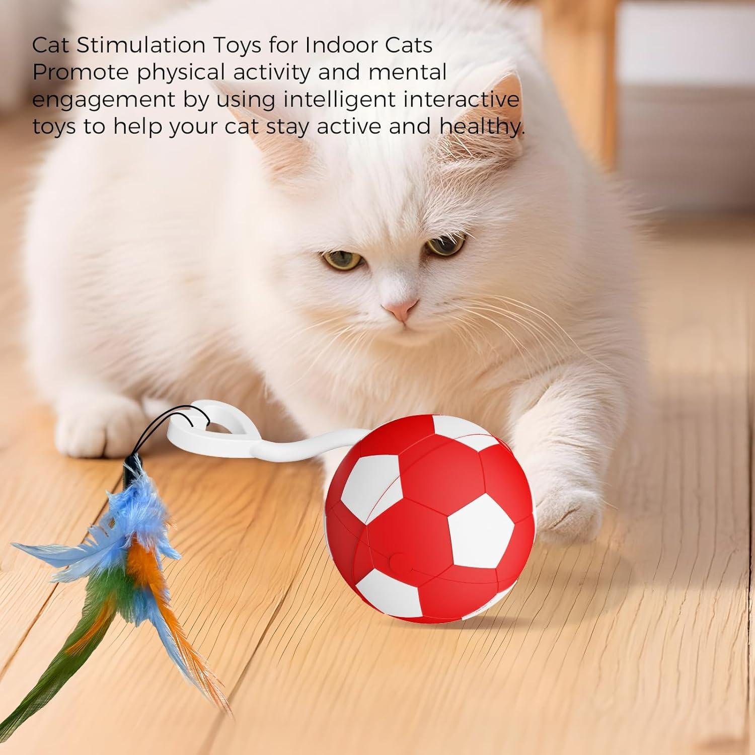 Juguete Interactivo para Gatos VIWIK Rojo, Bola Automática 6.9cm