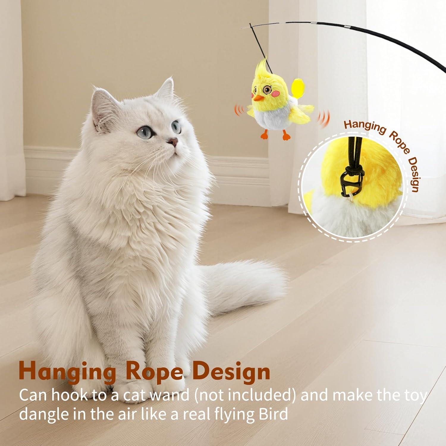 Juguete Interactivo para Gatos Deposhion Pequeño Pájaro Amarillo