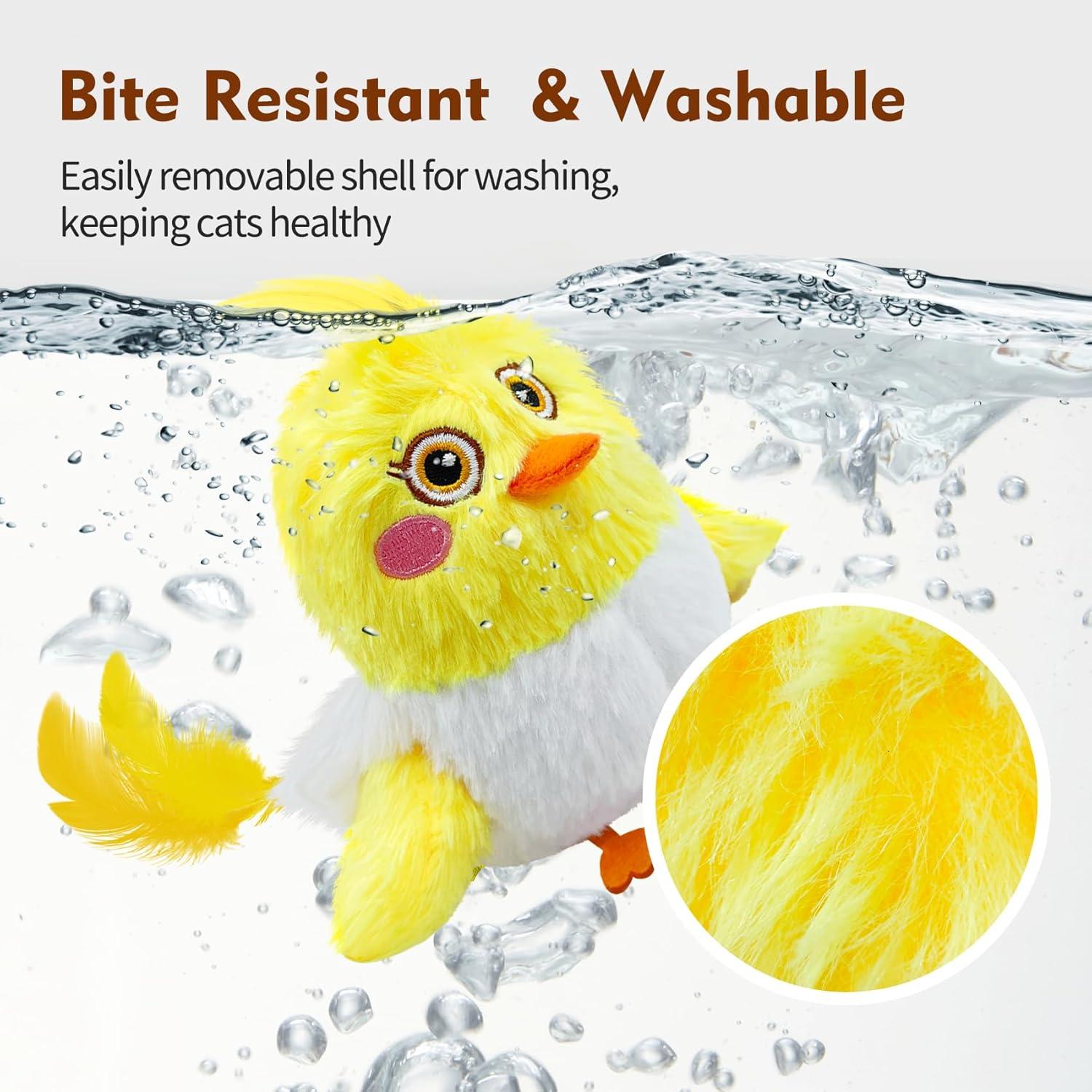 Juguete Interactivo para Gatos Deposhion Pequeño Pájaro Amarillo