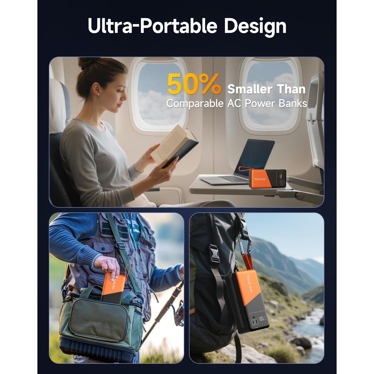 Banco de Energía Portátil Tenlike 99.9Wh 7 Salidas Camping