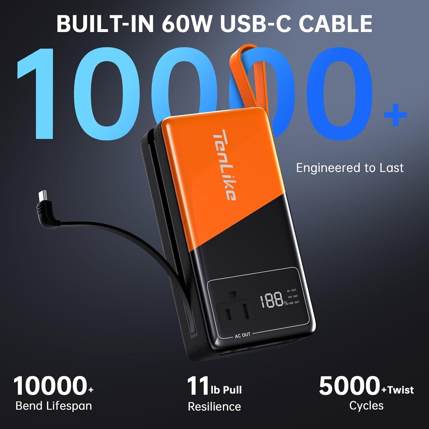 Banco de Energía Portátil Tenlike 99.9Wh 7 Salidas Camping