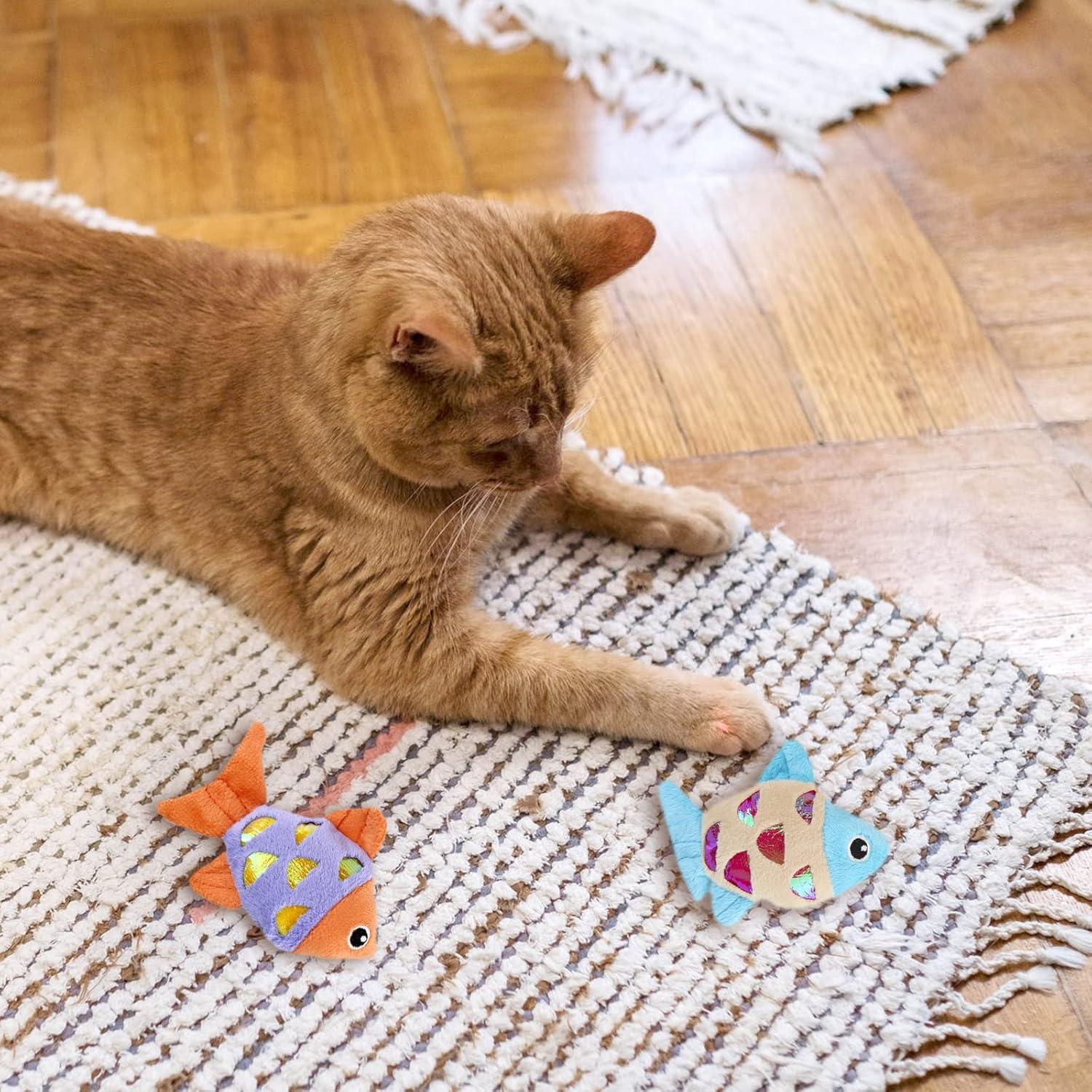 Juguetes Interactivos para Gatos Andiker 2pcs Pez Catnip