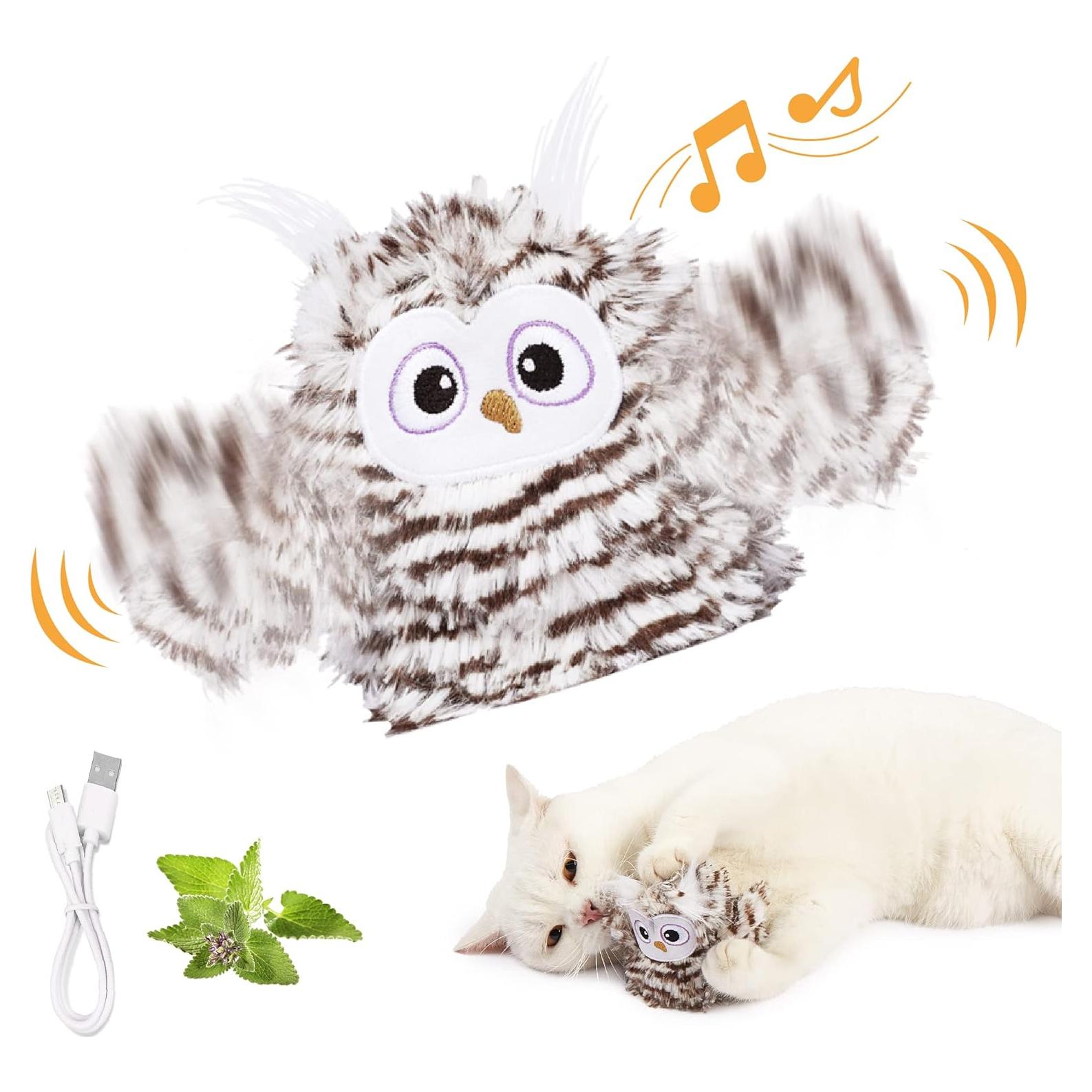 Juguete Interactivo para Gatos Kimee Búho Recargable 14cm