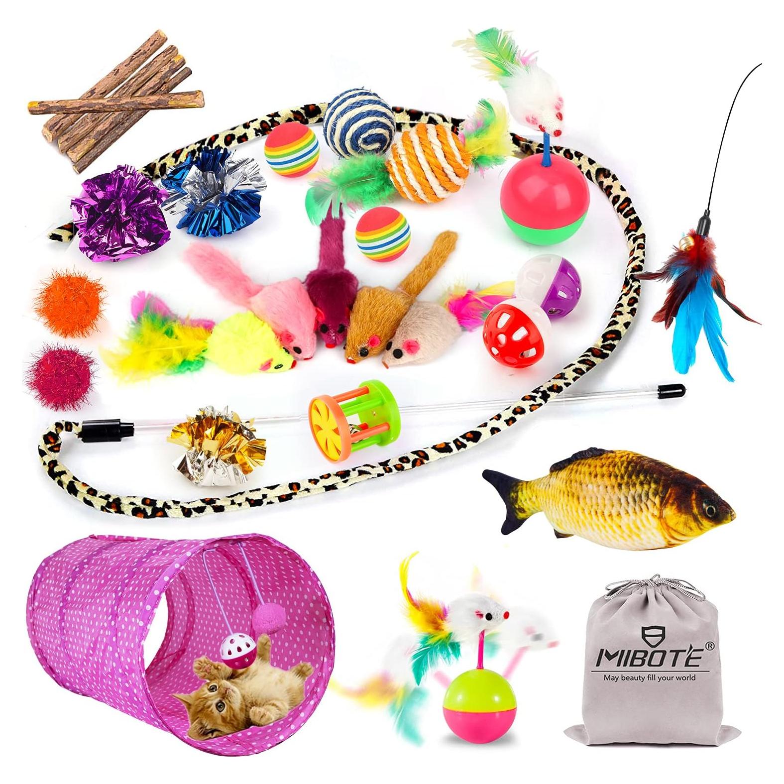 Kit de Juguetes para Gatos MIBOTE - 28 Piezas Interactivas