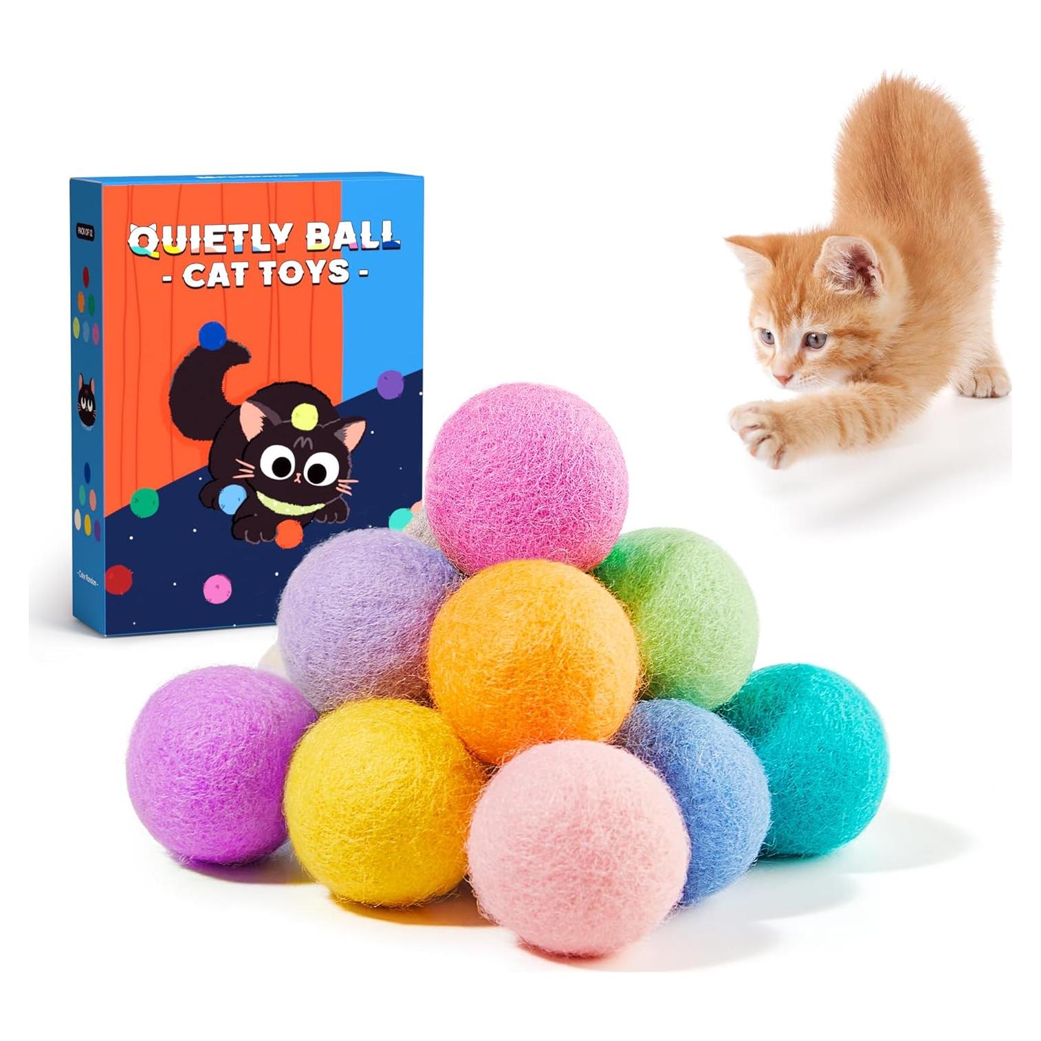 Juguetes de Pelota de Fieltro para Gatos Potaroma - 12 Pcs 4.06 cm