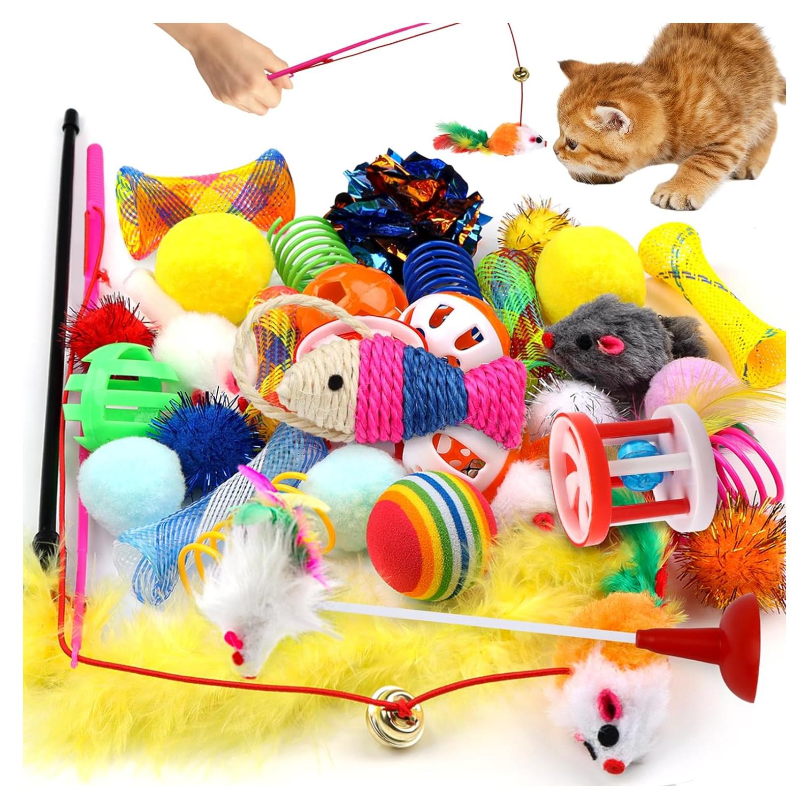 Kit de Juguetes Interactivos para Gatos QUOZUO 32 Piezas