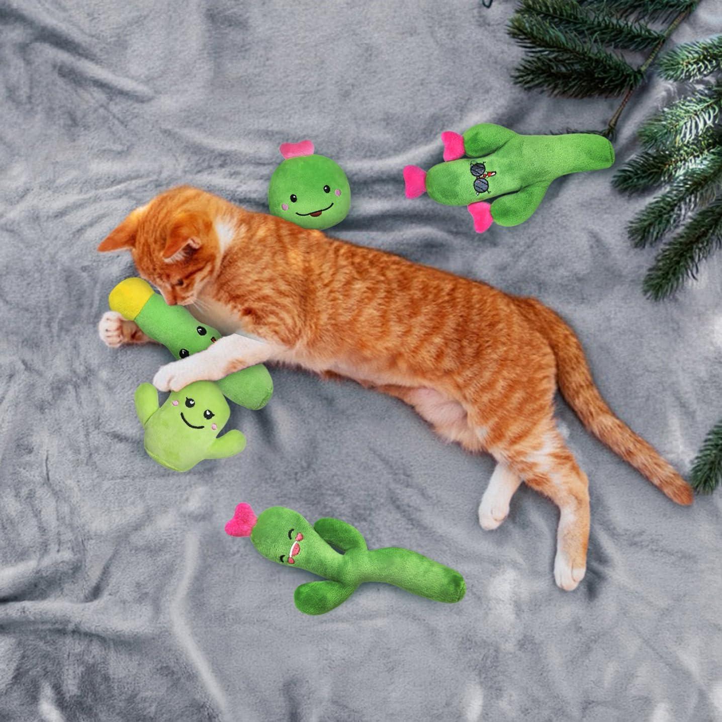 Paquete de 5 Juguetes para Gato con Hierba Gatera Cactus
