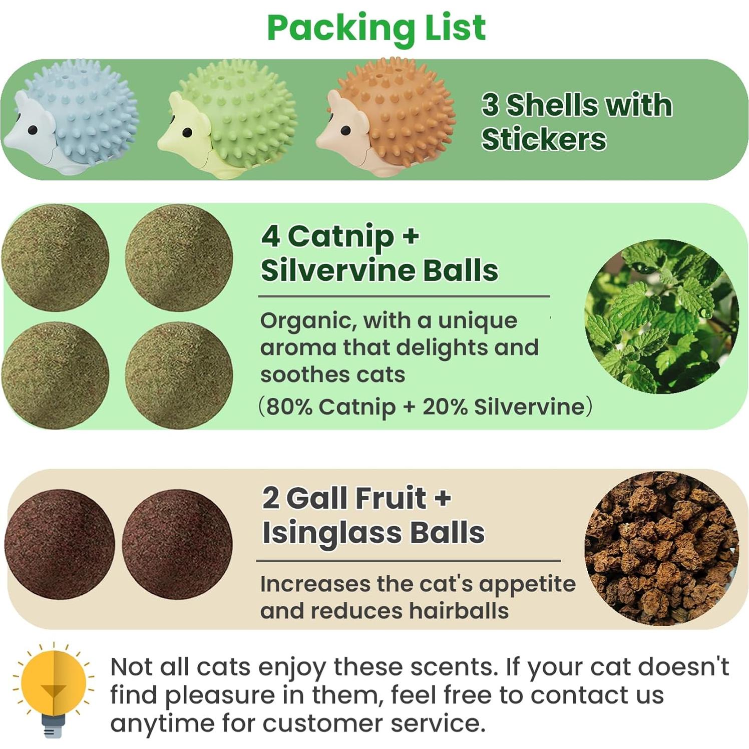 Juguetes de Hierba Gatera Petinstinct 3 Conchas 6 Bolas