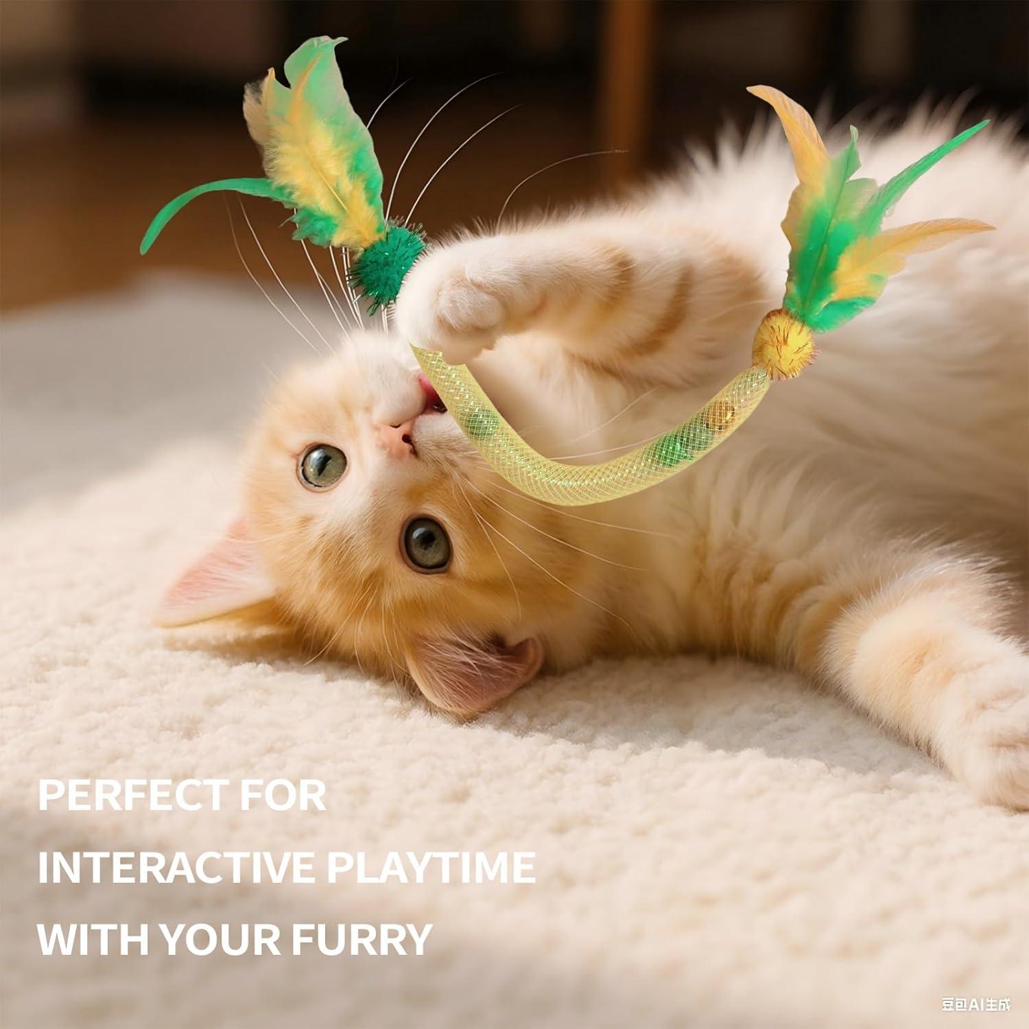 Juguetes para Gatos Coivnl - Paquete de 2 Plumas 50cm