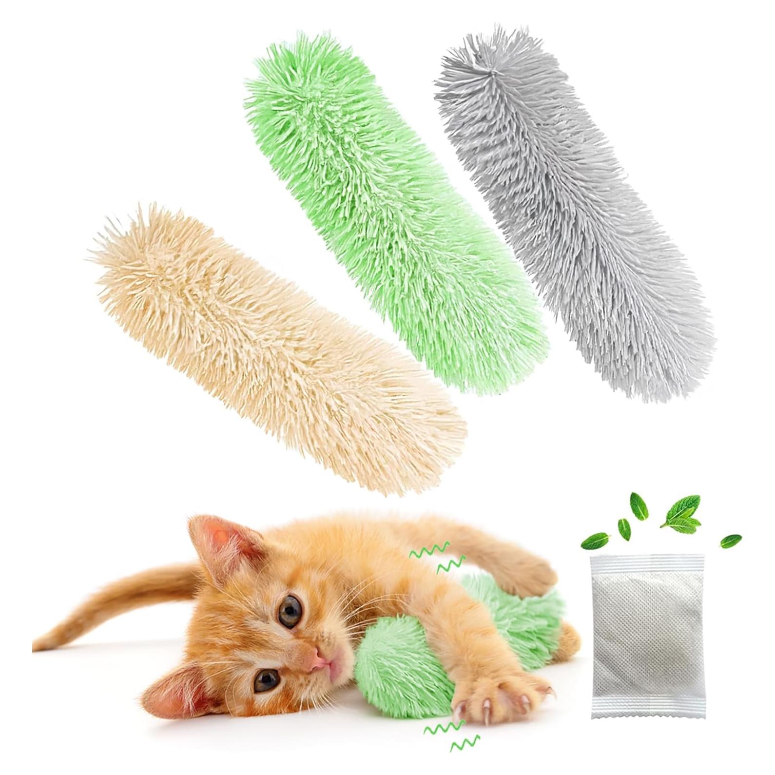 3 Juguetes Interactivos para Gatos Rishoesu con Hierba Gatera