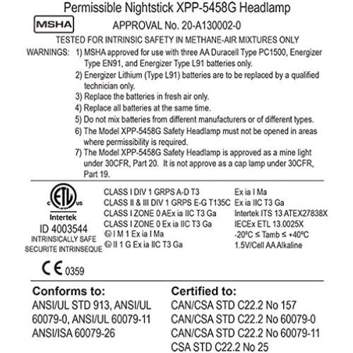 Linterna Frontal Nightstick XPP-5458G Verde 120m Doble Luz