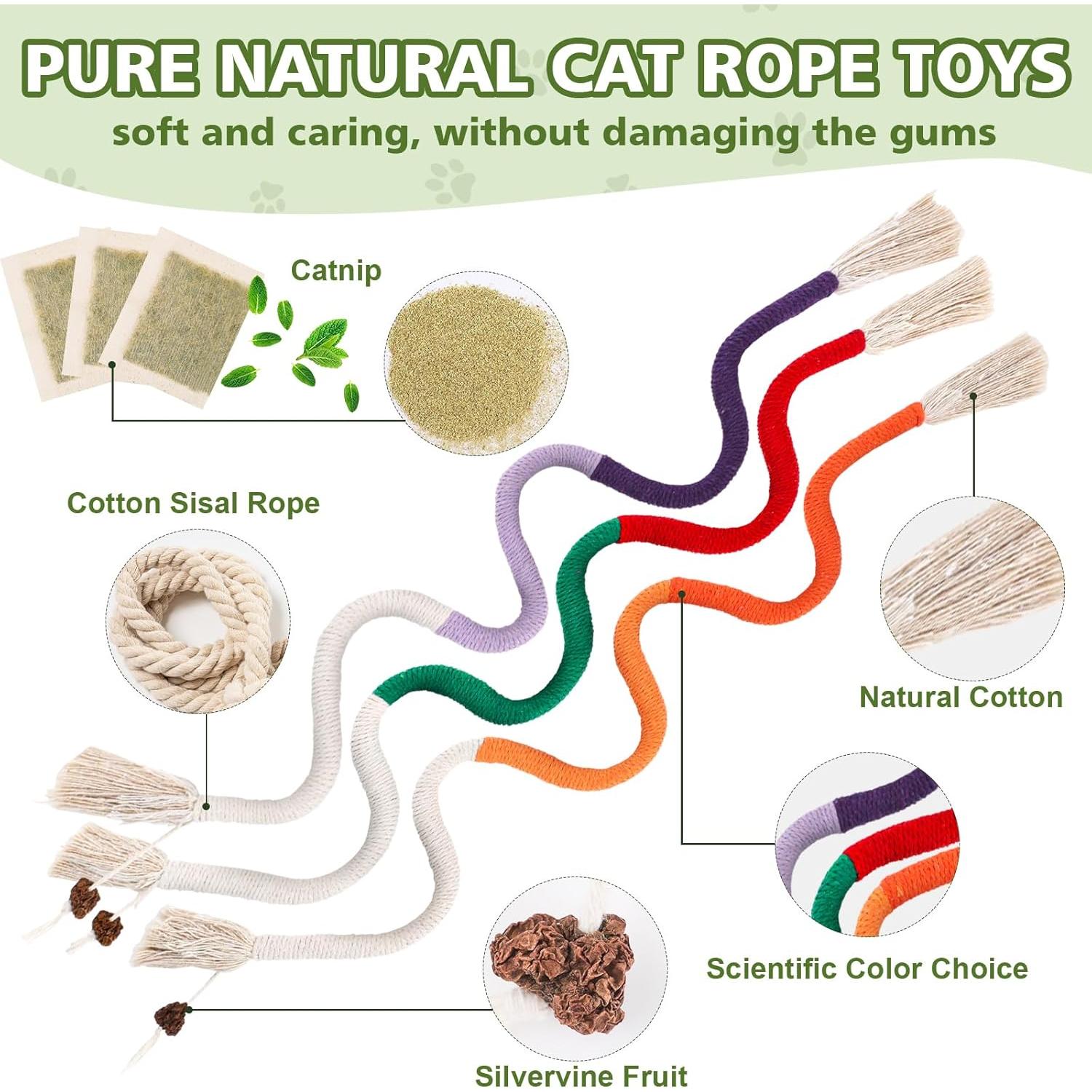 27 Juguetes Masticables para Gatos WOUSEDO - Hierba Gatera Natural