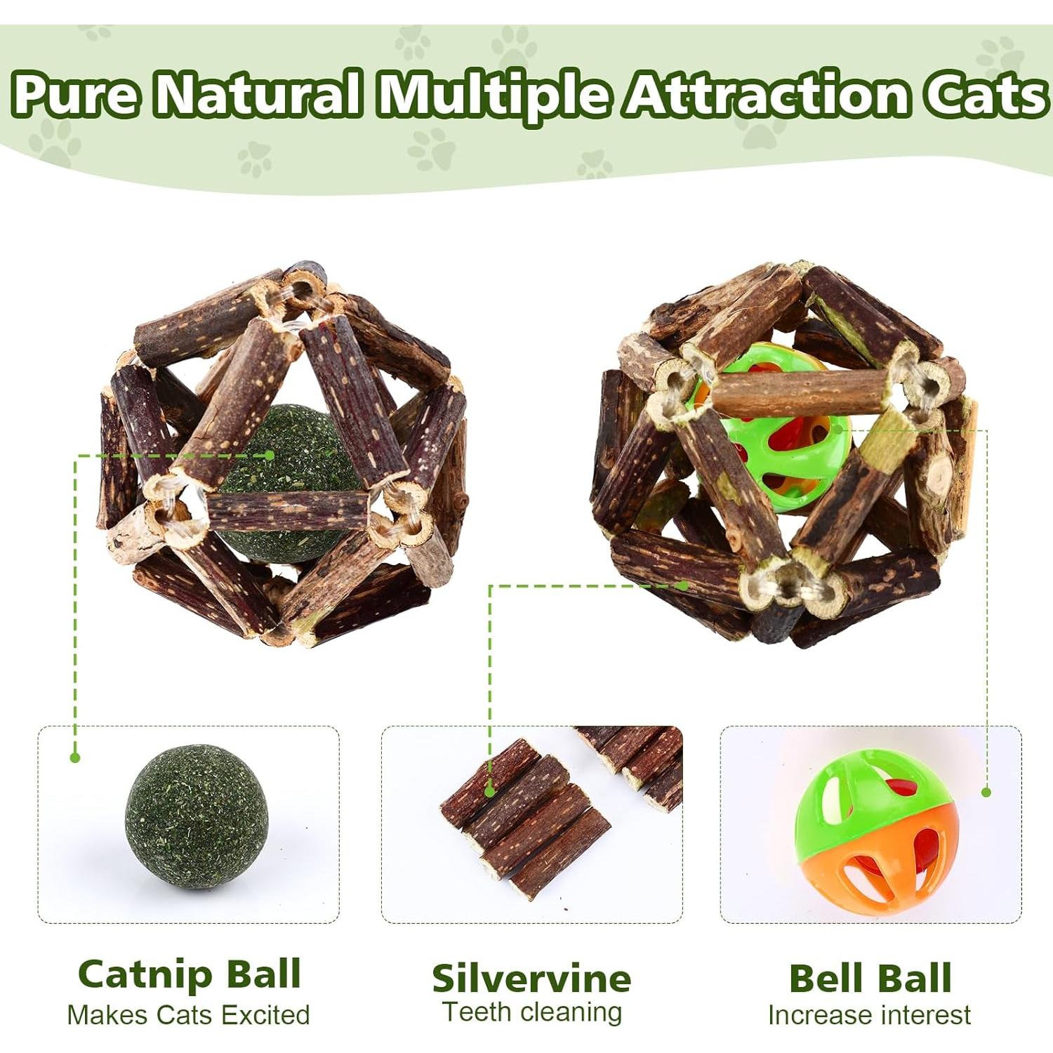 27 Juguetes Masticables para Gatos WOUSEDO - Hierba Gatera Natural