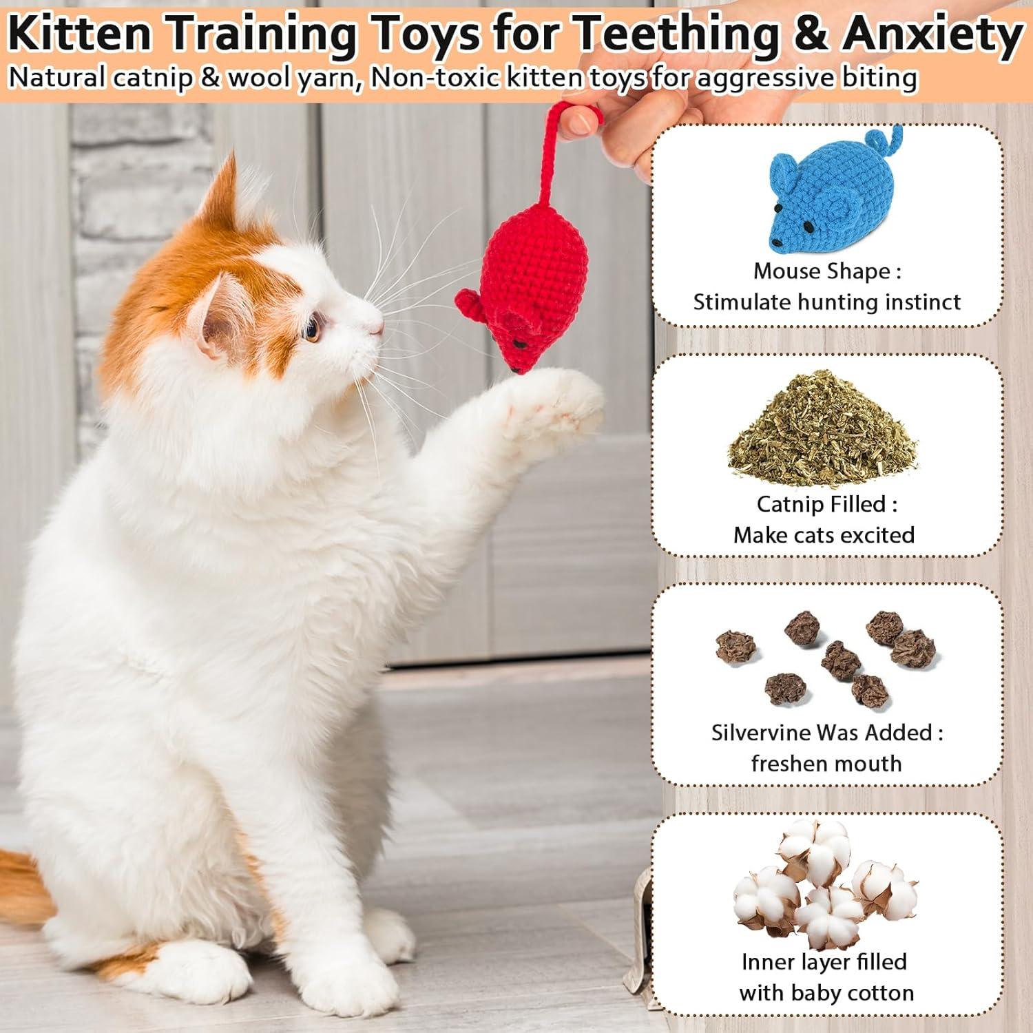 Juguetes para Gato Retro Shaw - Ratones de Hierba Gatera 3 Pcs