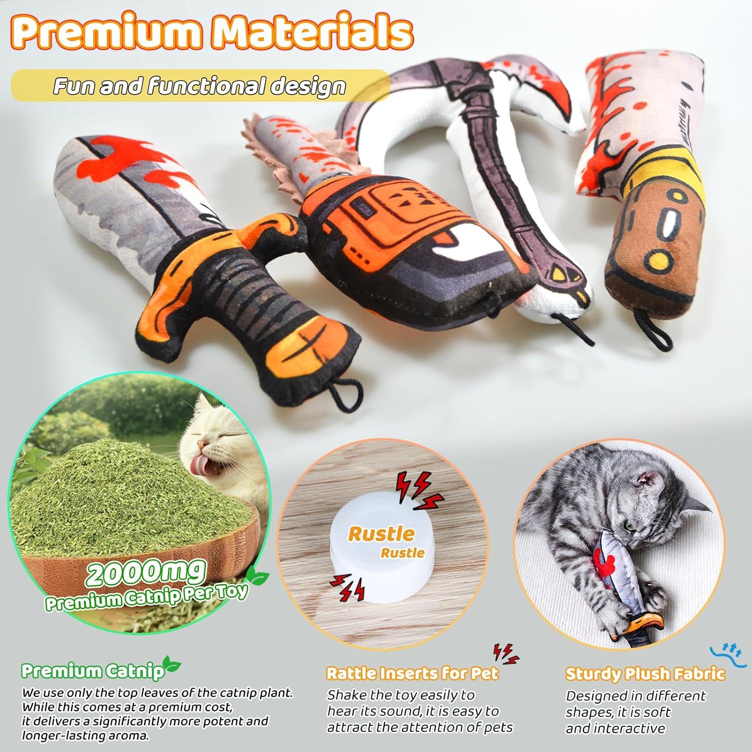 Juguetes para Gatos XIFOWE 4 PCS con Catnip y Sonido