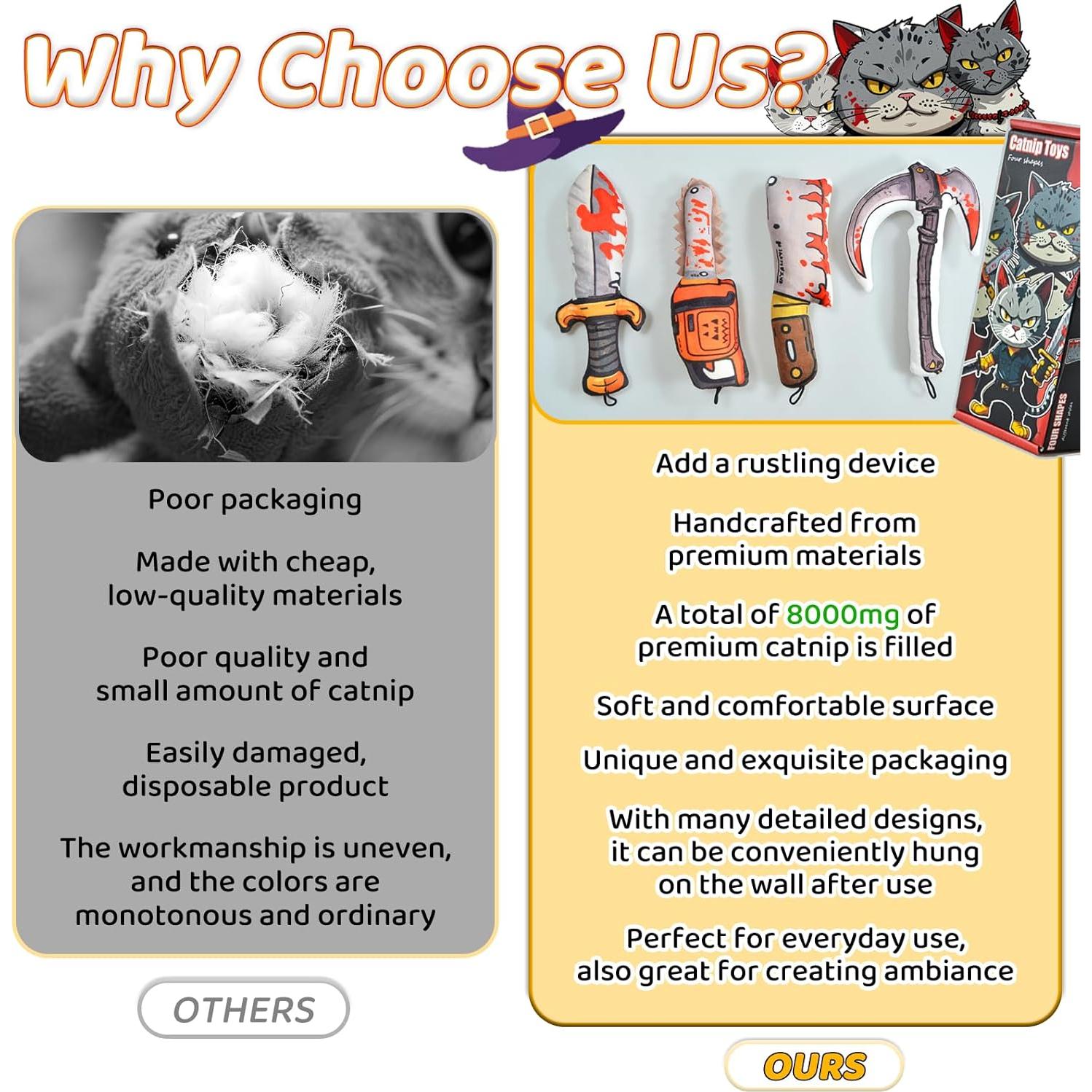 Juguetes para Gatos XIFOWE 4 PCS con Catnip y Sonido