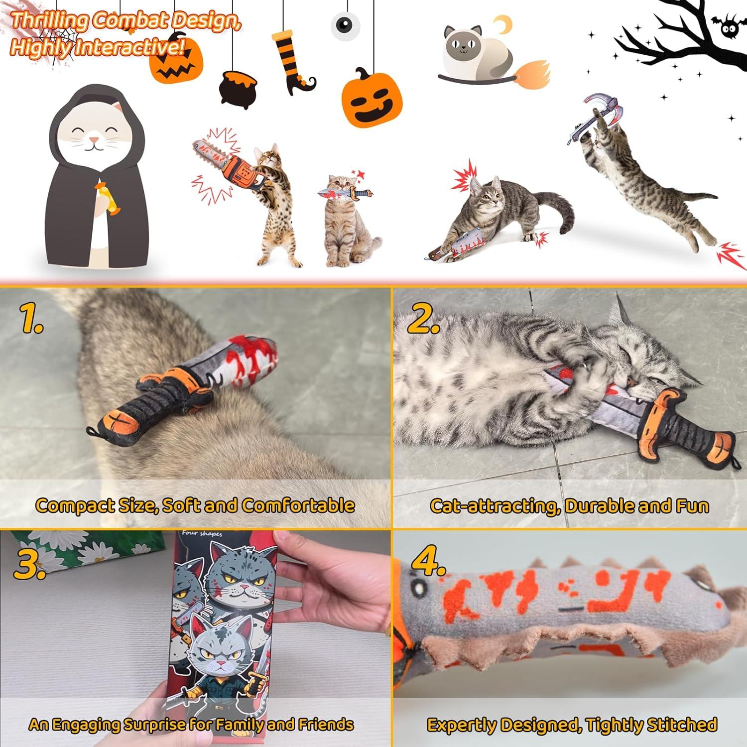 Juguetes para Gatos XIFOWE 4 PCS con Catnip y Sonido
