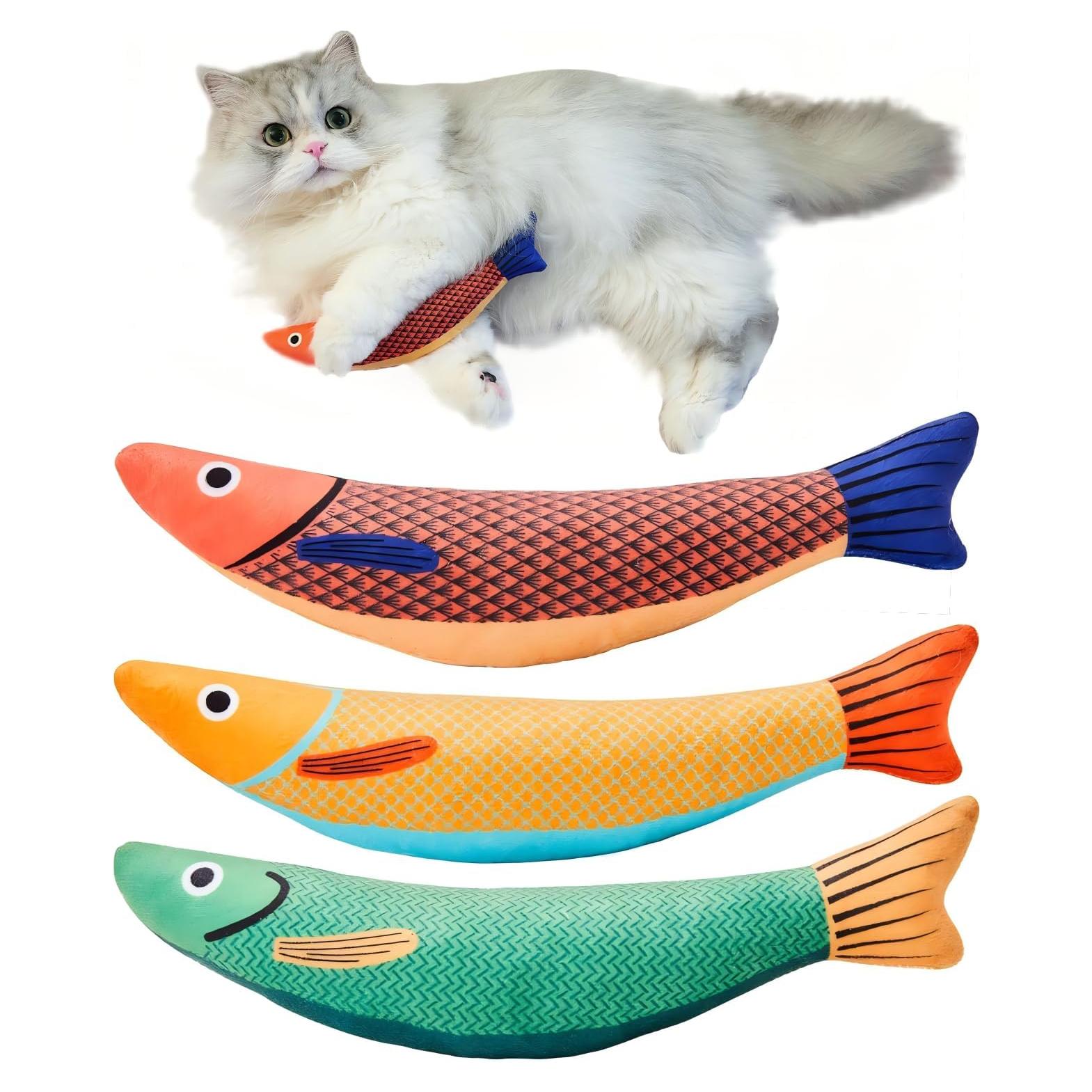 Paquete de 3 Juguetes para Gatos PELUDOS con Hierba Gatera 24.1 cm