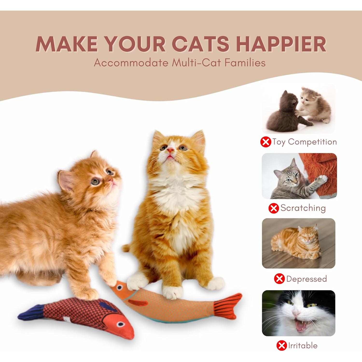 Paquete de 3 Juguetes para Gatos PELUDOS con Hierba Gatera 24.1 cm