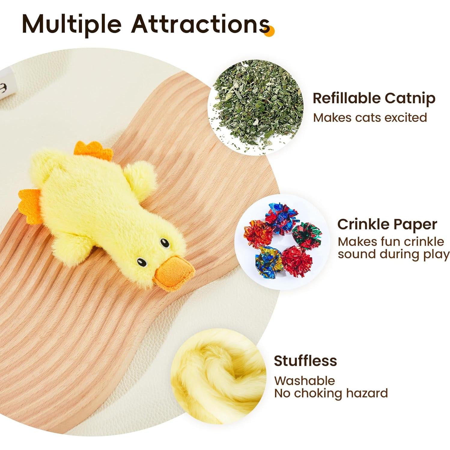 Juguetes para Gatos Potaroma con Catnip y Sonido Crujiente 2 Pcs