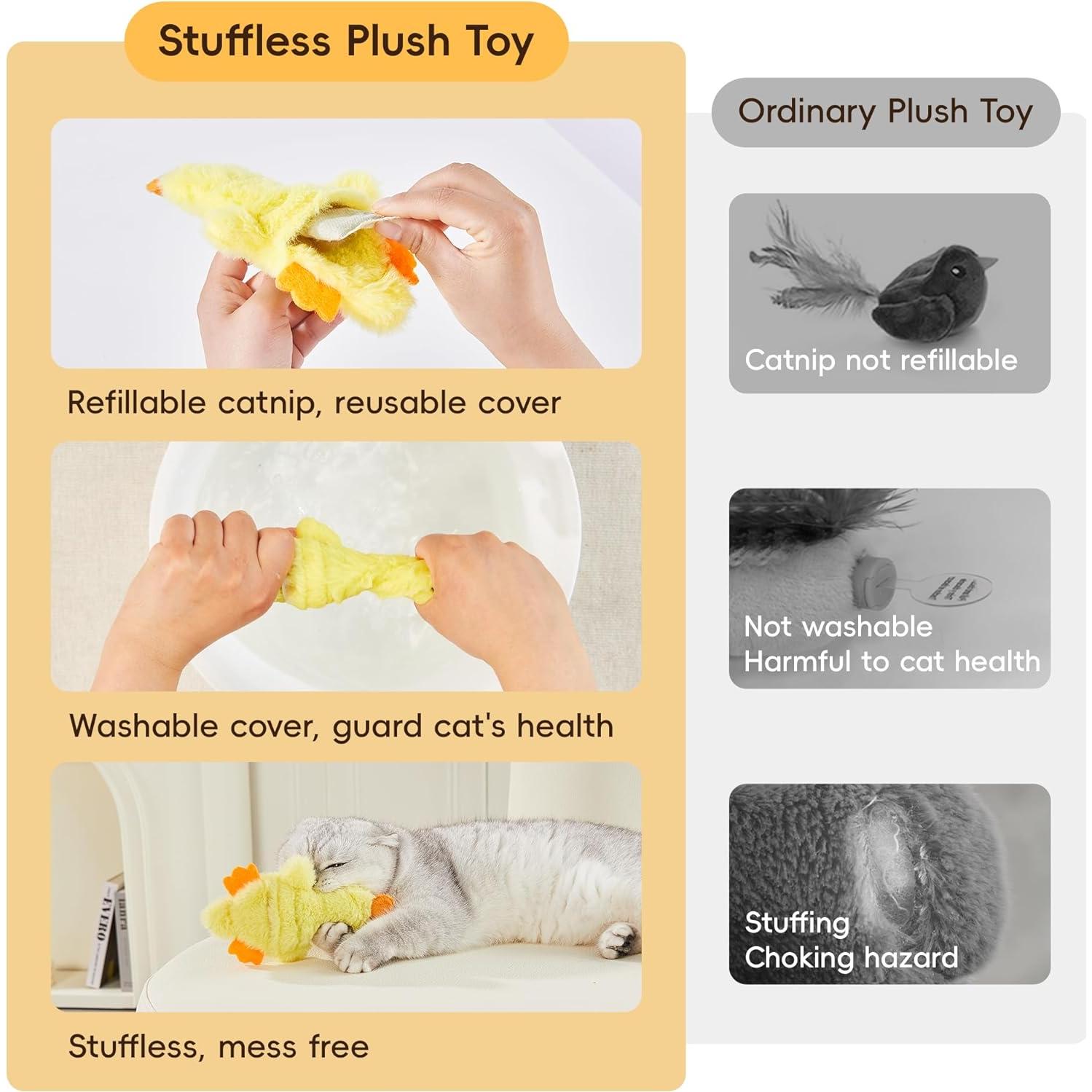 Juguetes para Gatos Potaroma con Catnip y Sonido Crujiente 2 Pcs