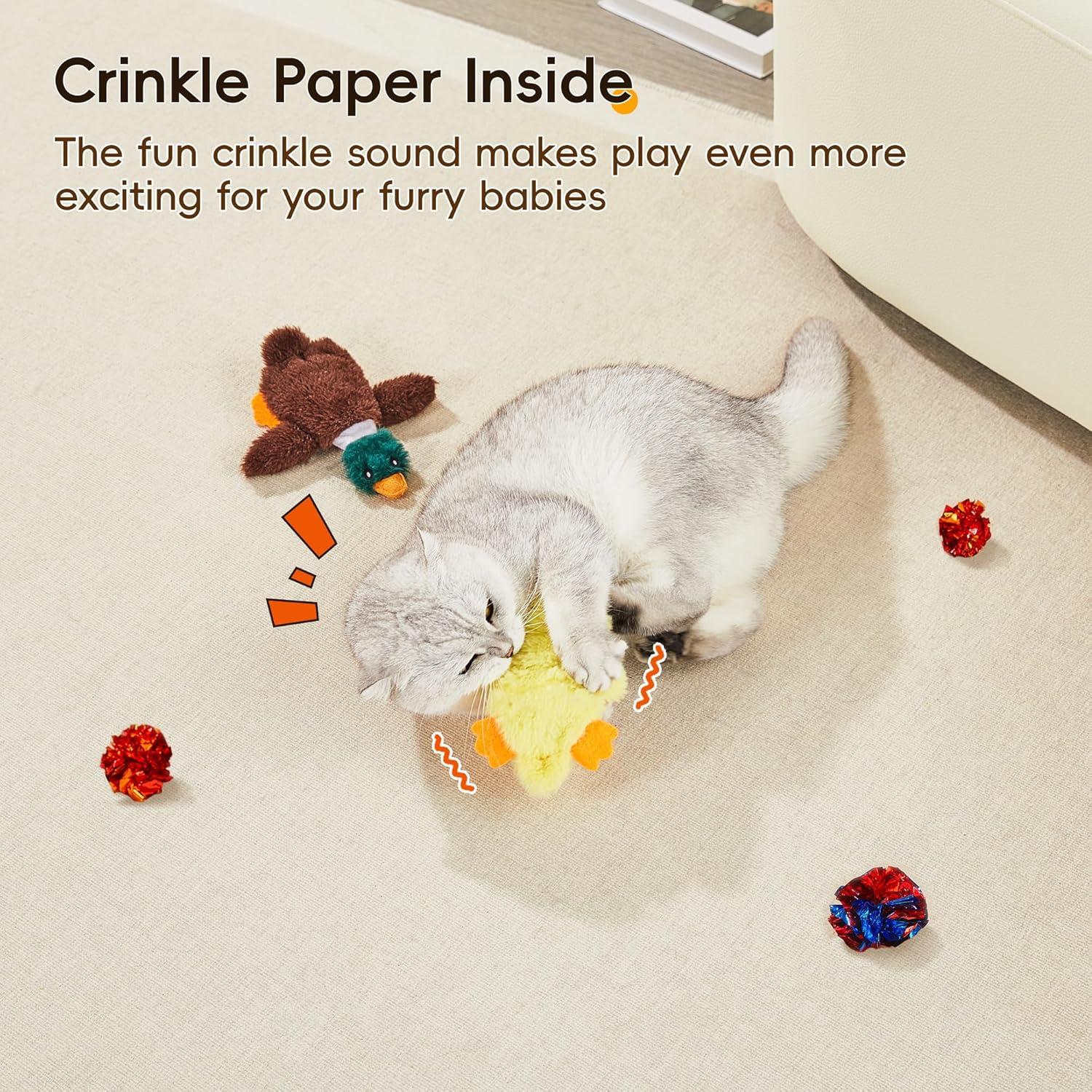 Juguetes para Gatos Potaroma con Catnip y Sonido Crujiente 2 Pcs