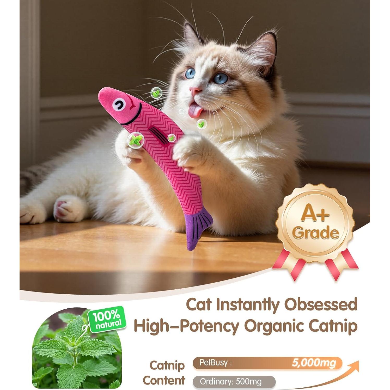 Juguetes Interactivos para Gatos PetBusy - Paquete de 3 con Catnip