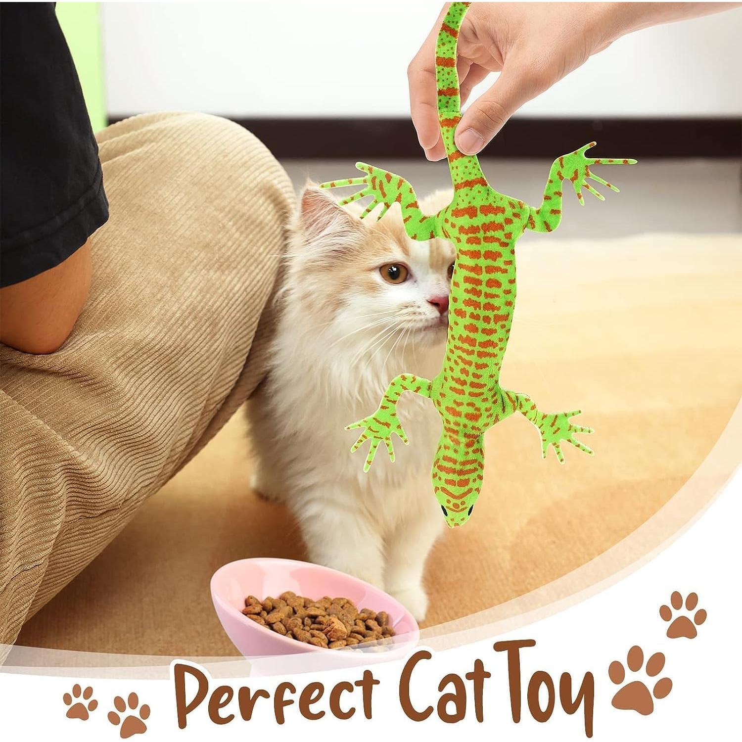 Juguetes de Gato CiyvoLyeen Set de 4 Lagartos Catnip 35.56 cm