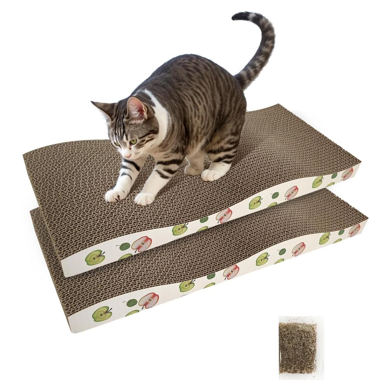 Rascador de Cartón para Gatos TIMHAKA Doble Cara 42.93x19.99cm