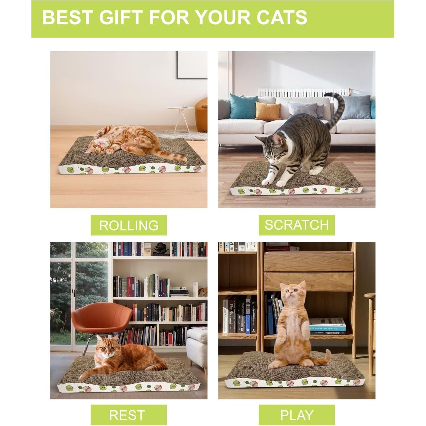 Rascador de Cartón para Gatos TIMHAKA Doble Cara 42.93x19.99cm