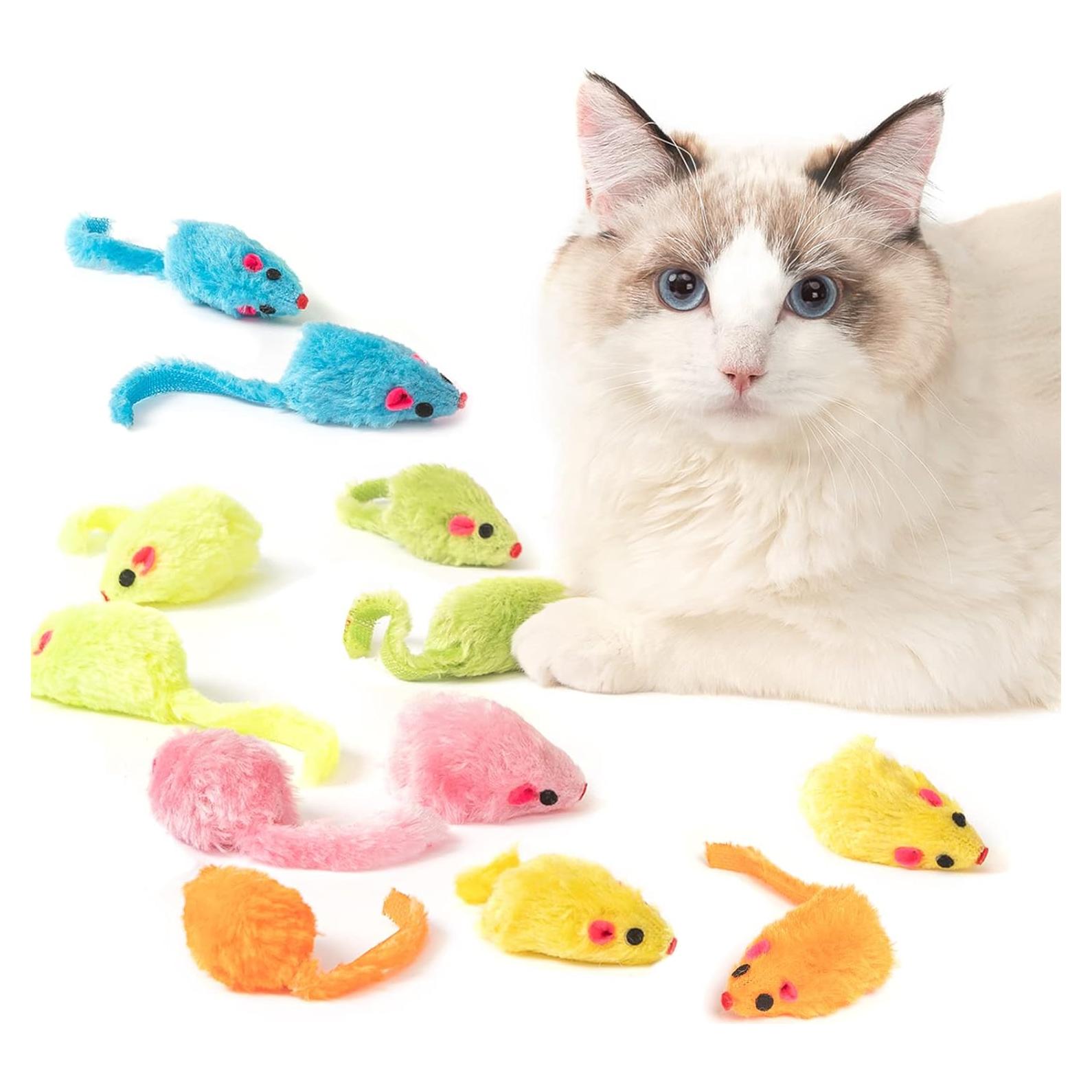 12 Juguetes de Ratón para Gato MeoHui con Sonajero y Hierba Gatera