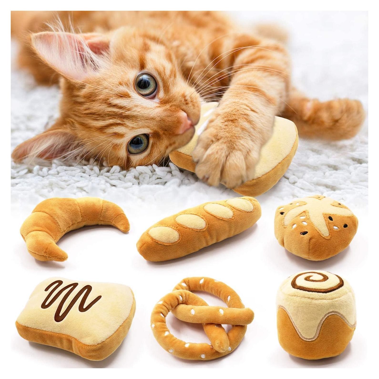 Juguetes de Gato de Hierba Gatera CiyvoLyeen 6 Piezas Pan