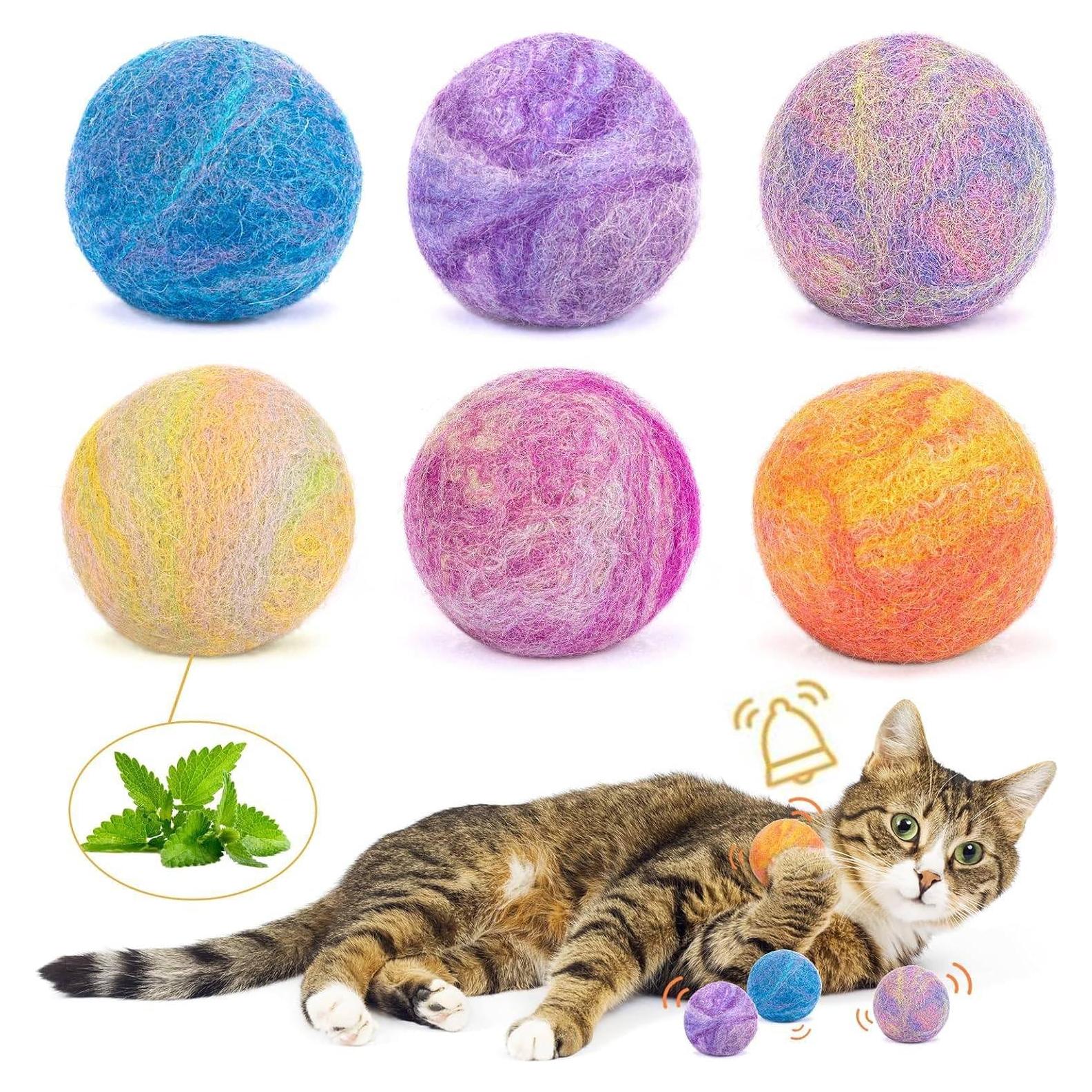 Pelotas de Juguete para Gatos Retro Shaw - 6 Pcs Catnip