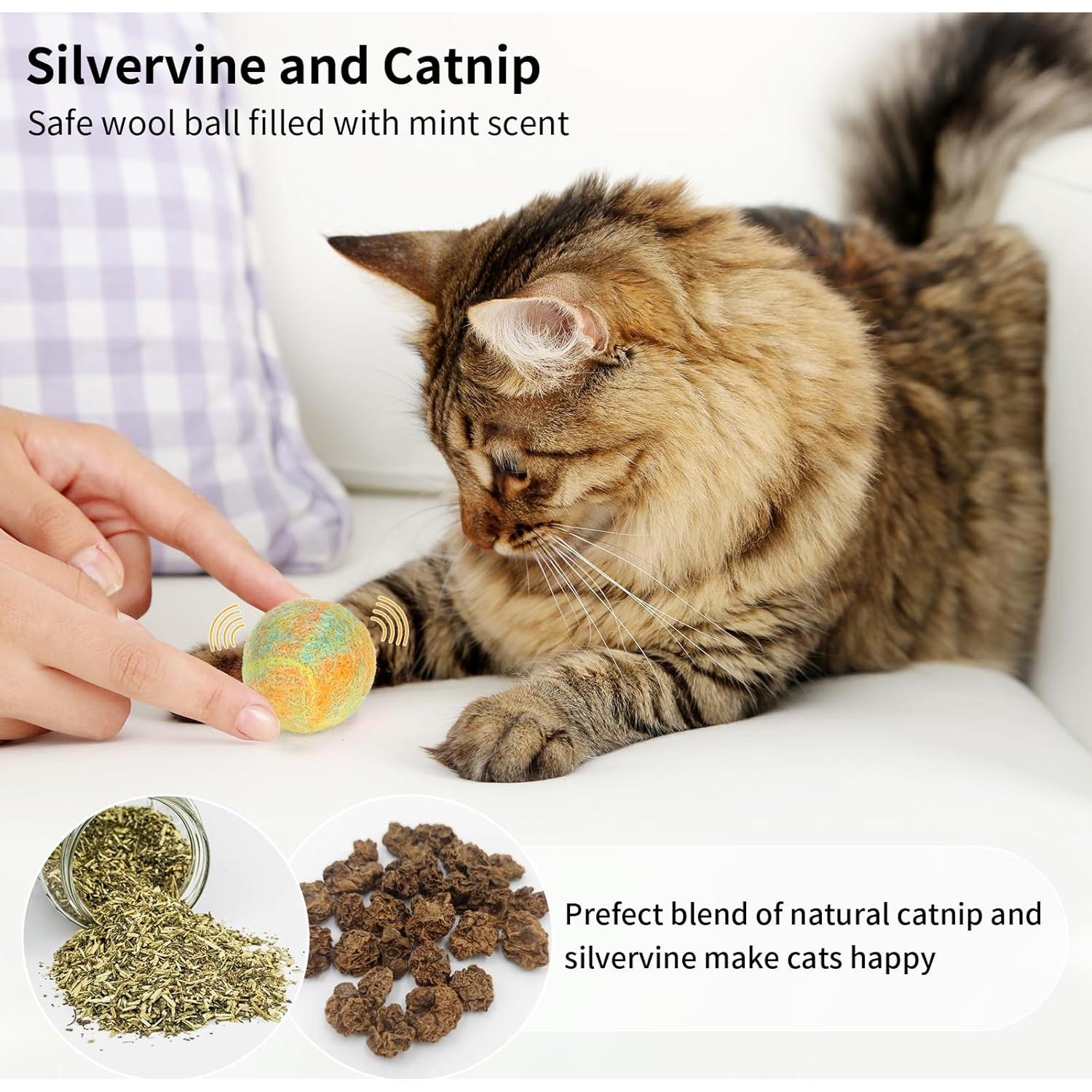 Pelotas de Juguete para Gatos Retro Shaw - 6 Pcs Catnip