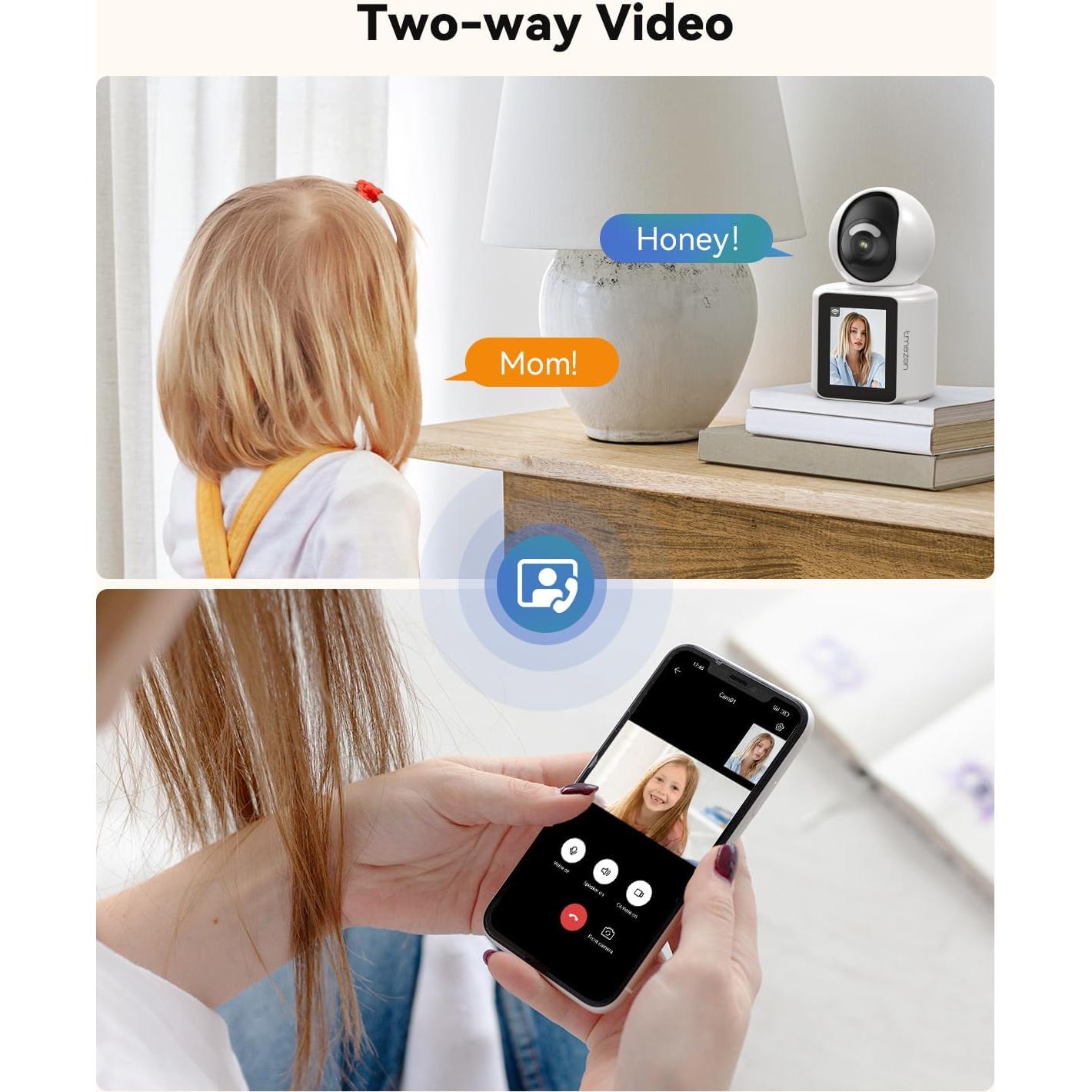 Cámara de Video TMEZON 1080P Inalámbrica para Mascotas