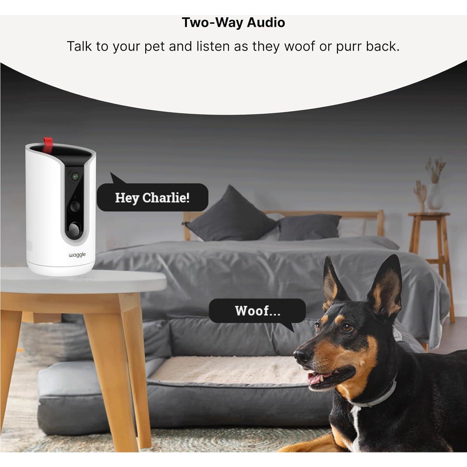 Cámara para Mascotas WaggleCam 2K con Dispensador de Golosinas