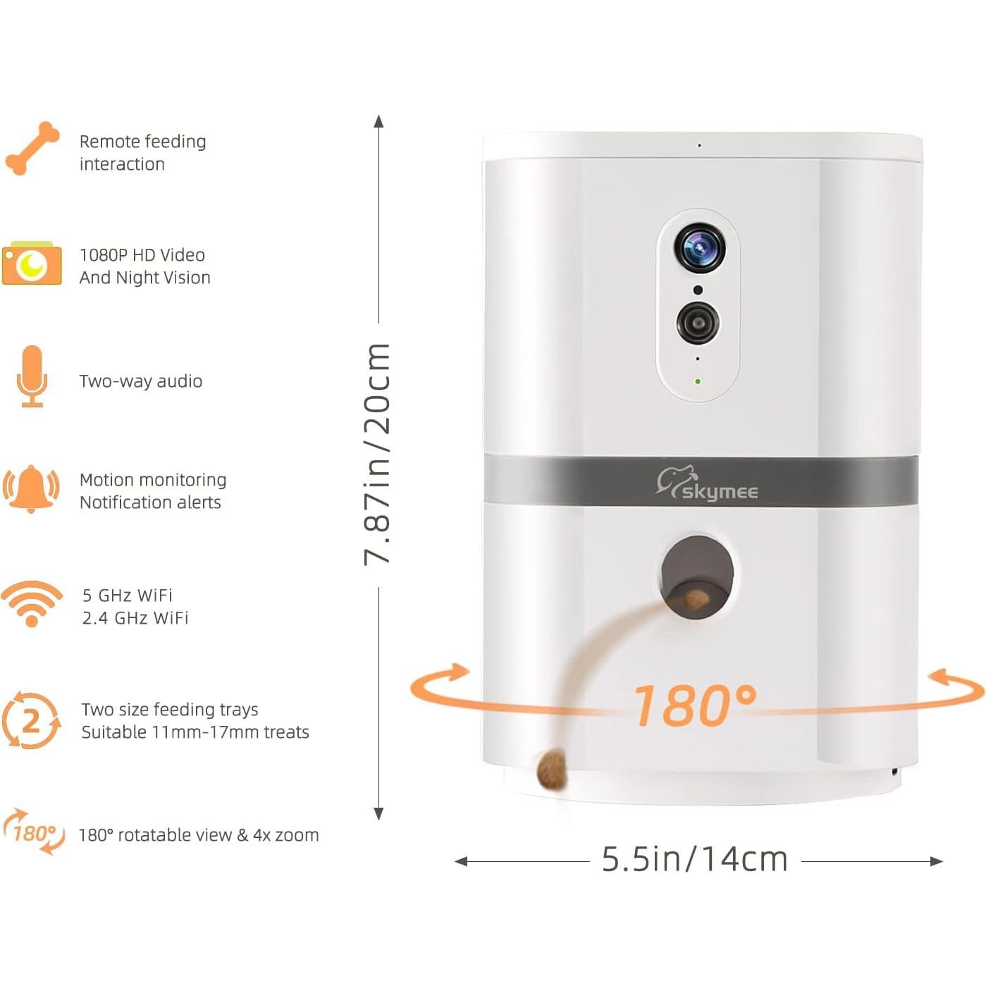 Cámara para mascotas SKYMEE Petalk AI II 1080p con dispensador