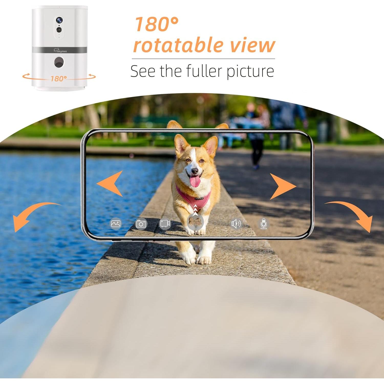 Cámara para mascotas SKYMEE Petalk AI II 1080p con dispensador