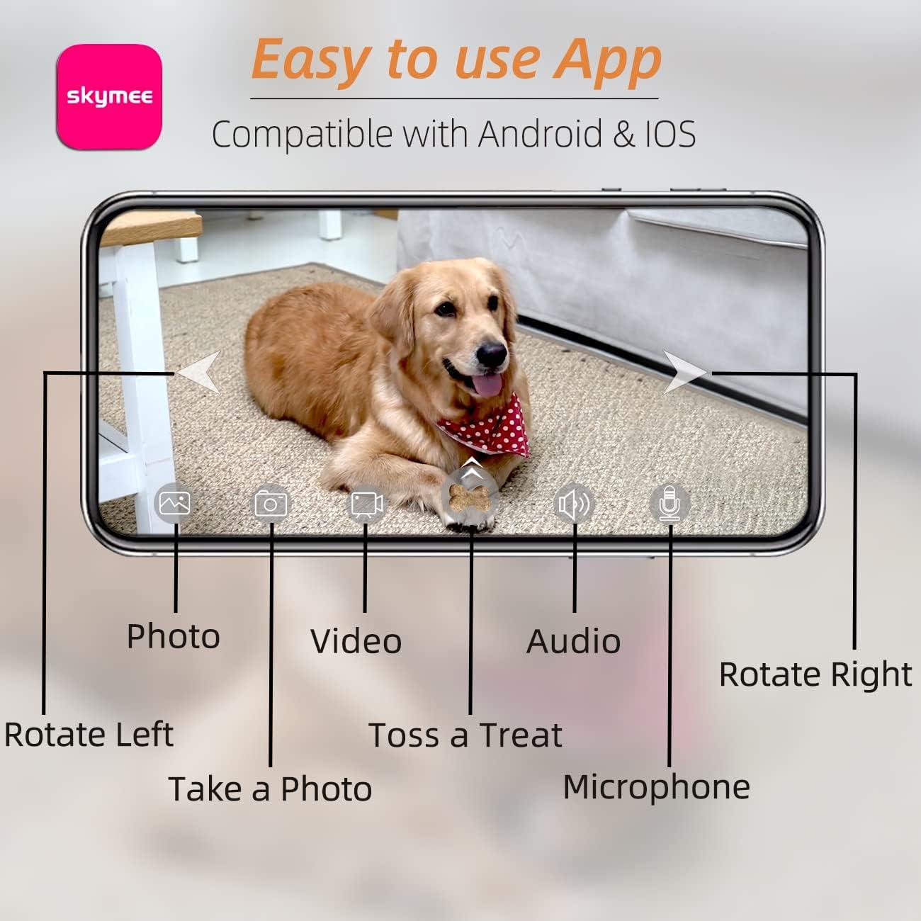 Cámara para mascotas SKYMEE Petalk AI II 1080p con dispensador