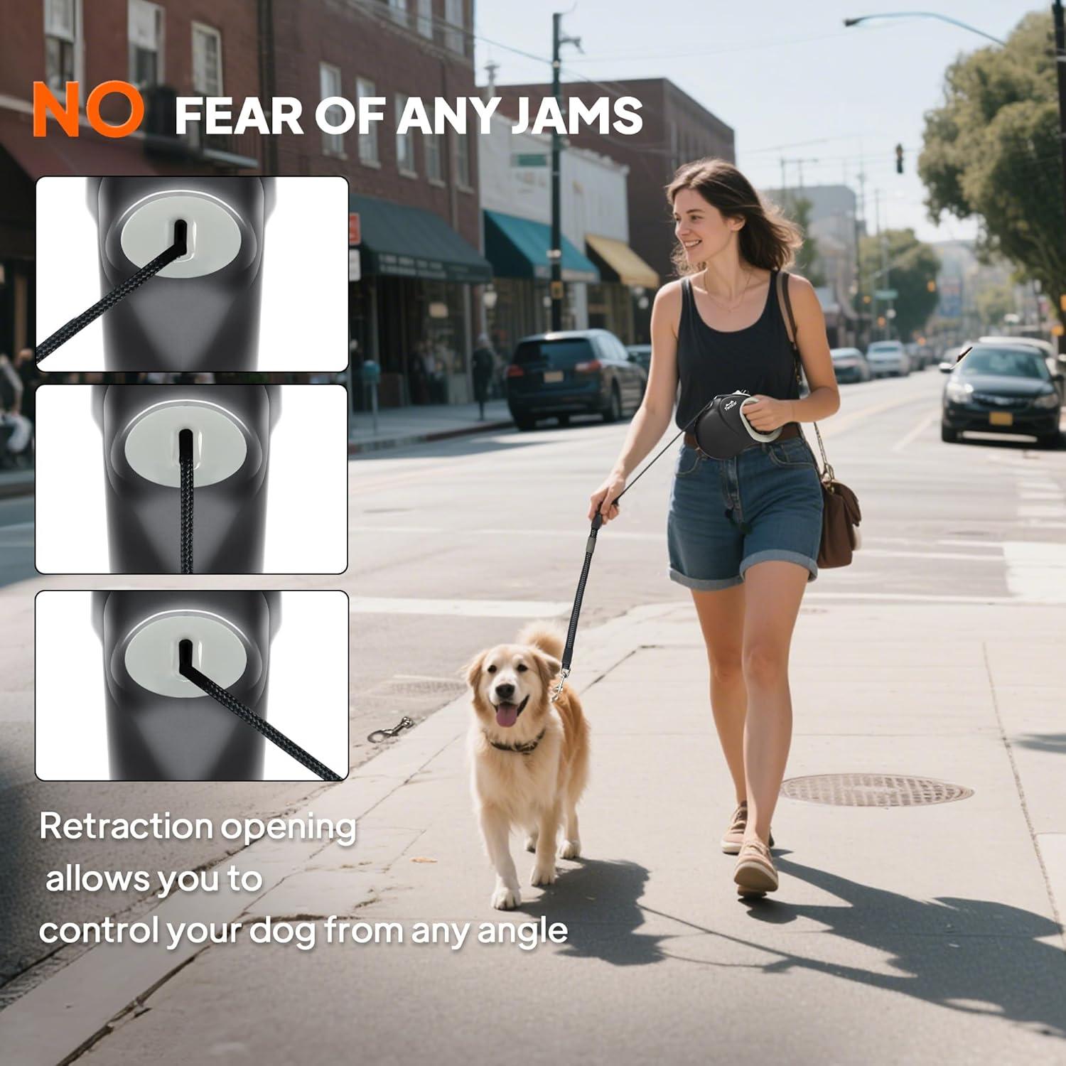 Correa Retráctil Twoear 9M para Perros hasta 50 KG - Resistente y Sin Enredos