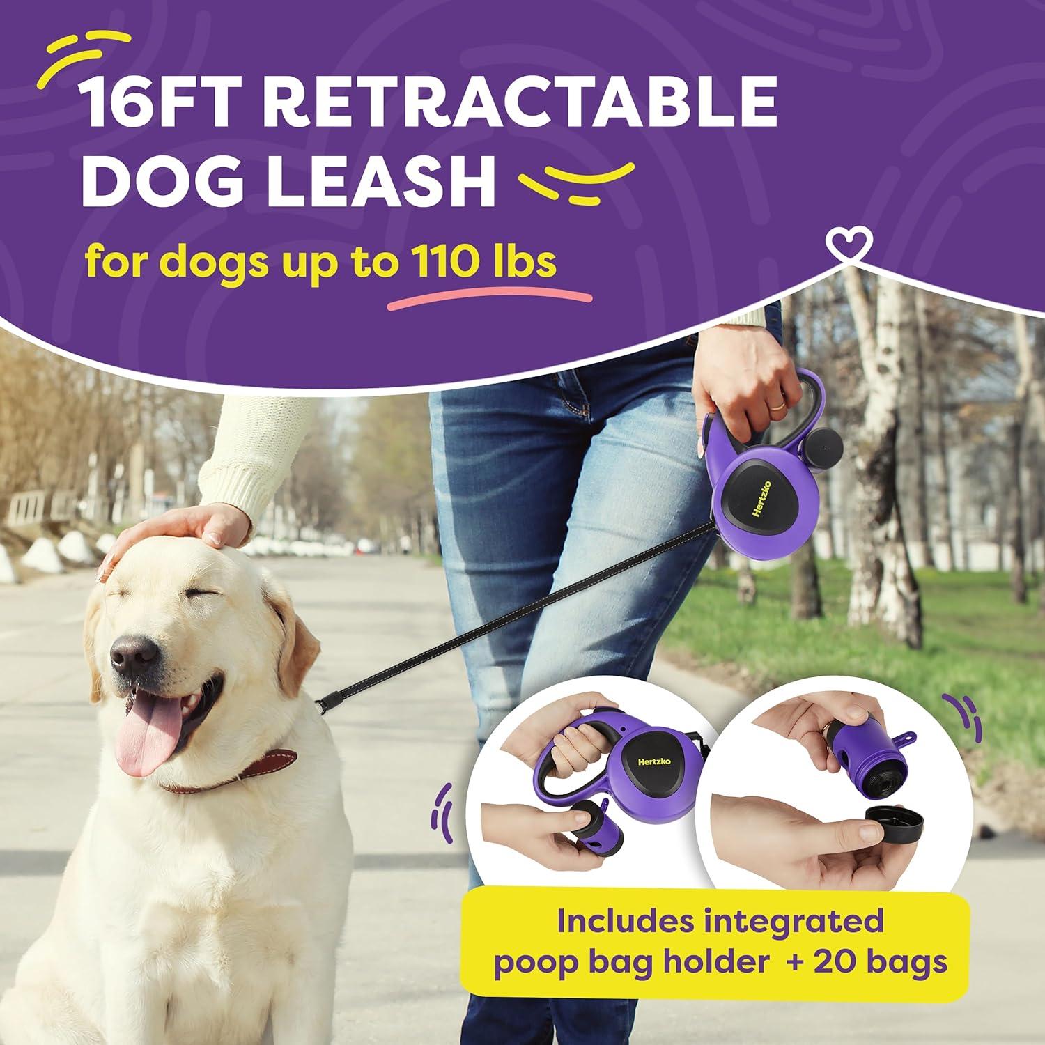 Correa Retráctil para Perros Hertzko 4.88 m Nylon 50 kg