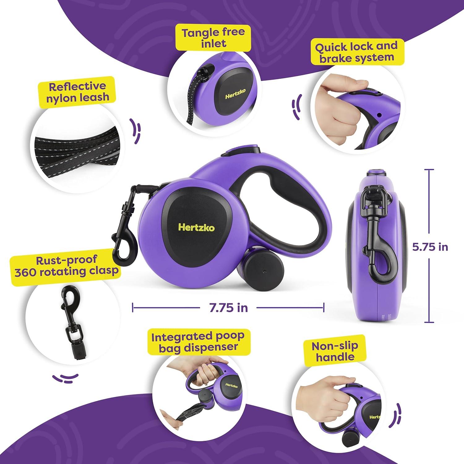 Correa Retráctil para Perros Hertzko 4.88 m Nylon 50 kg